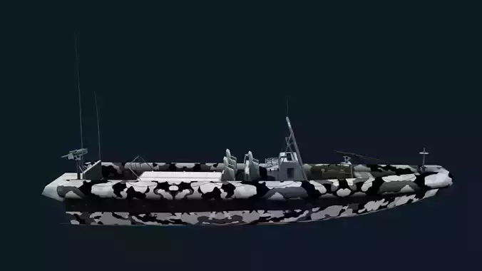 Navy Patrolling Boat Low-poly 3D model
