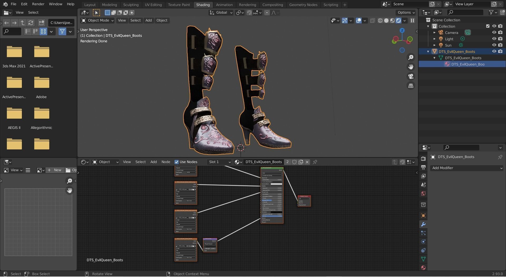 Evil Queen - Boots Low-poly 3D model_6