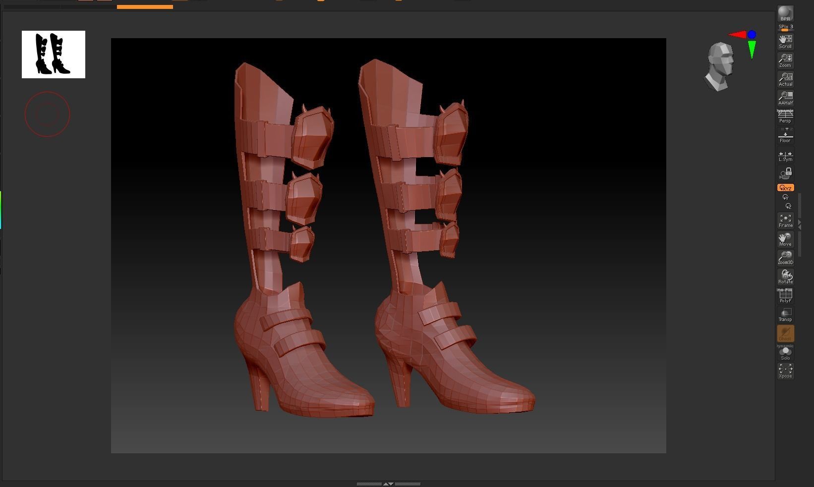 Evil Queen - Boots Low-poly 3D model_5