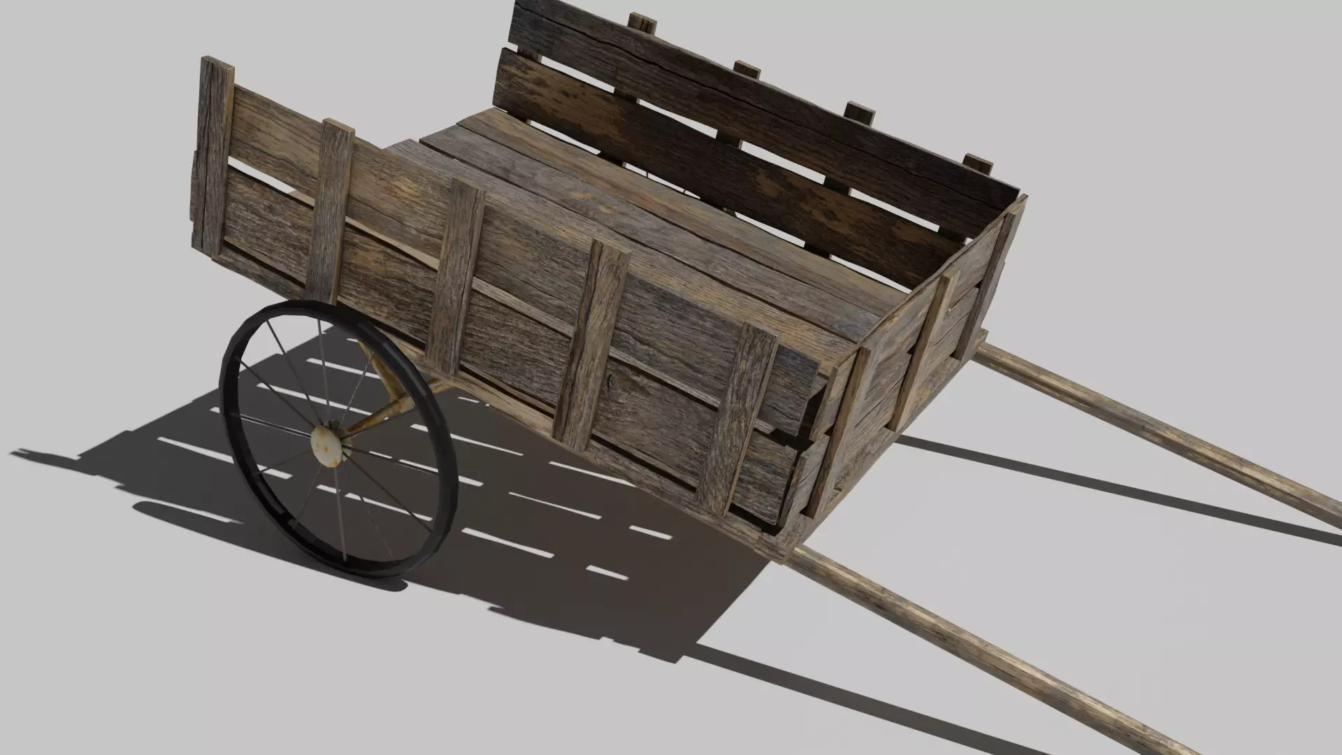 Wooden Cart Free 3D model