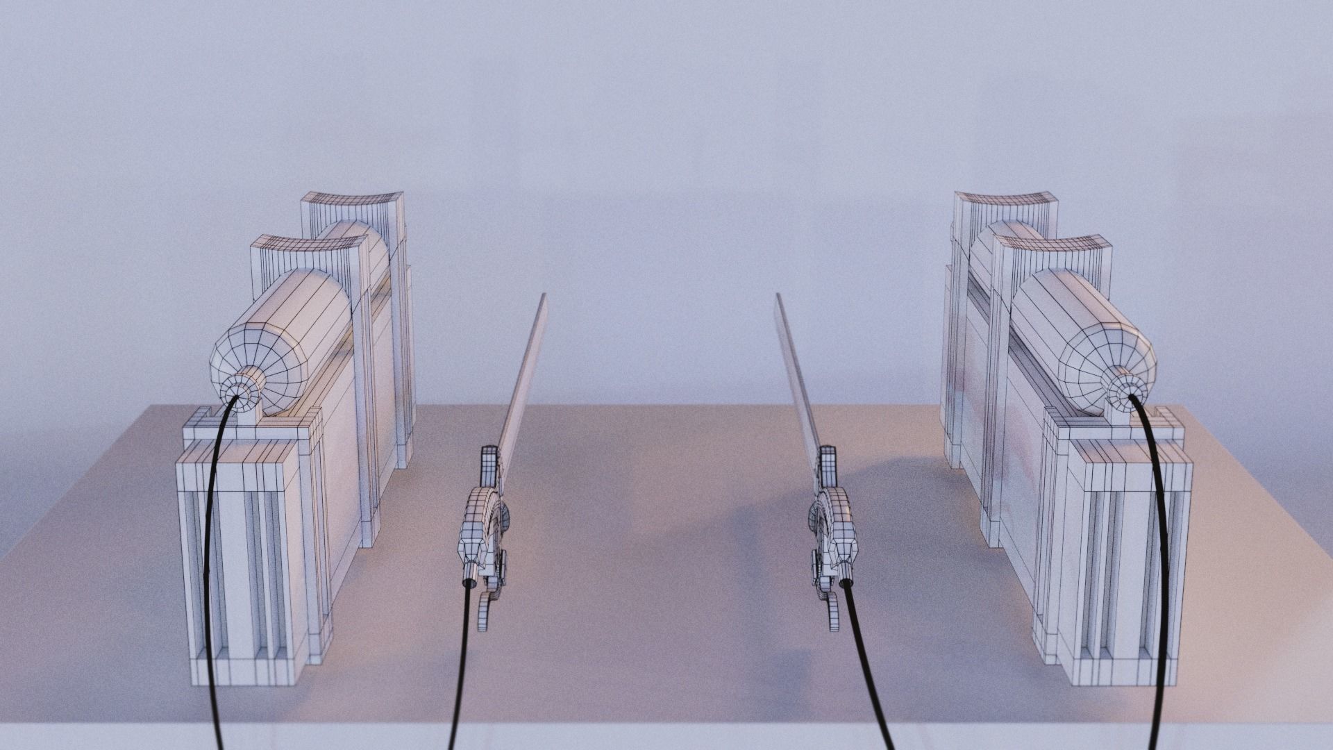 Attack on titan omni directional ODM 3D maneuver gear  Low-poly 3D model_6