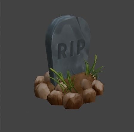 Tombstone Game Asset Low-poly 3D model