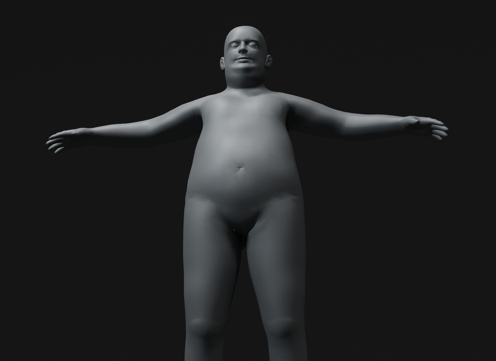 Fat Boy Kid Body Base Mesh 3D Model 20k Polygons Low-poly 3D model_12