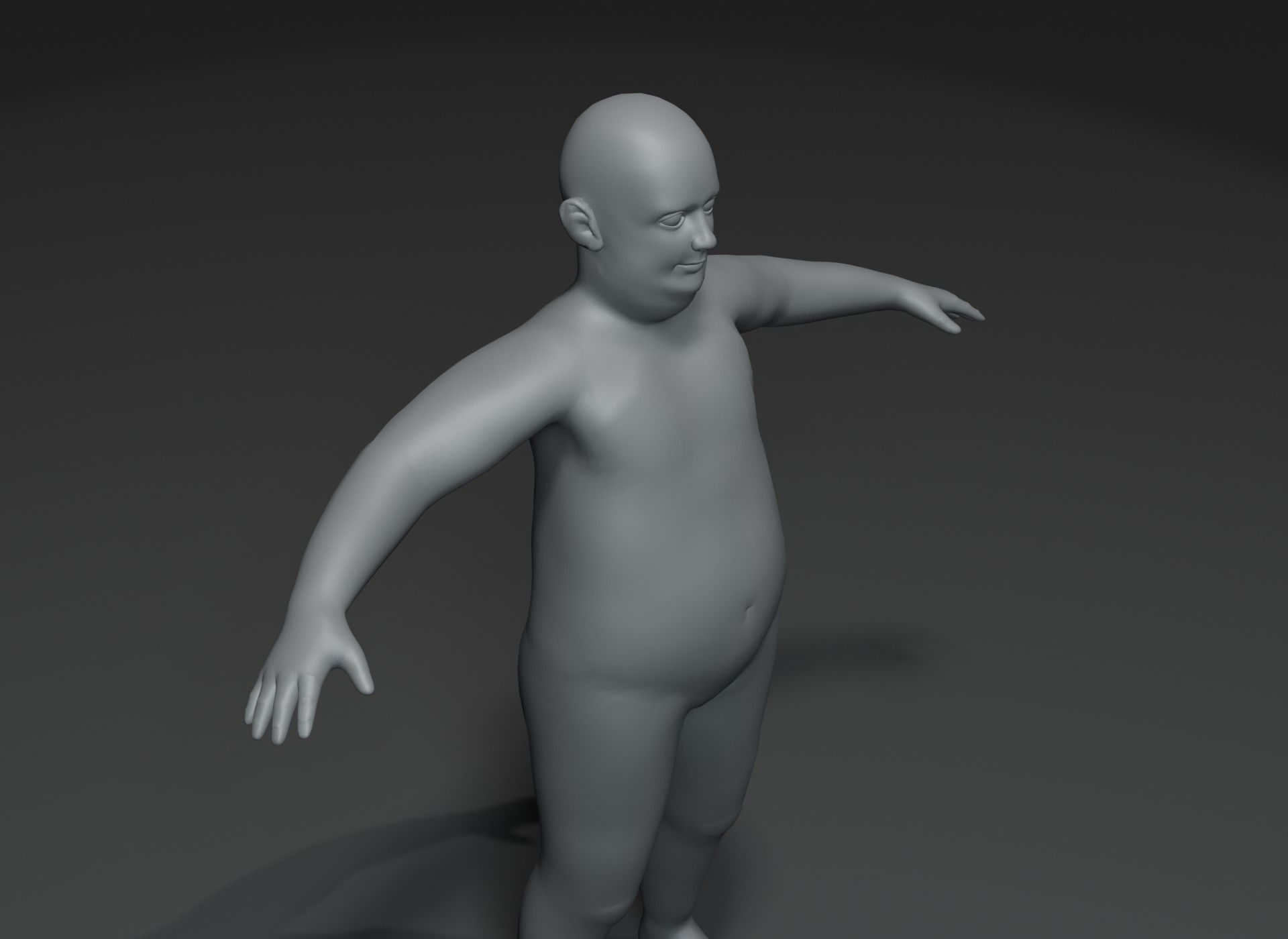 Fat Boy Kid Body Base Mesh 3D Model 20k Polygons Low-poly 3D model_14
