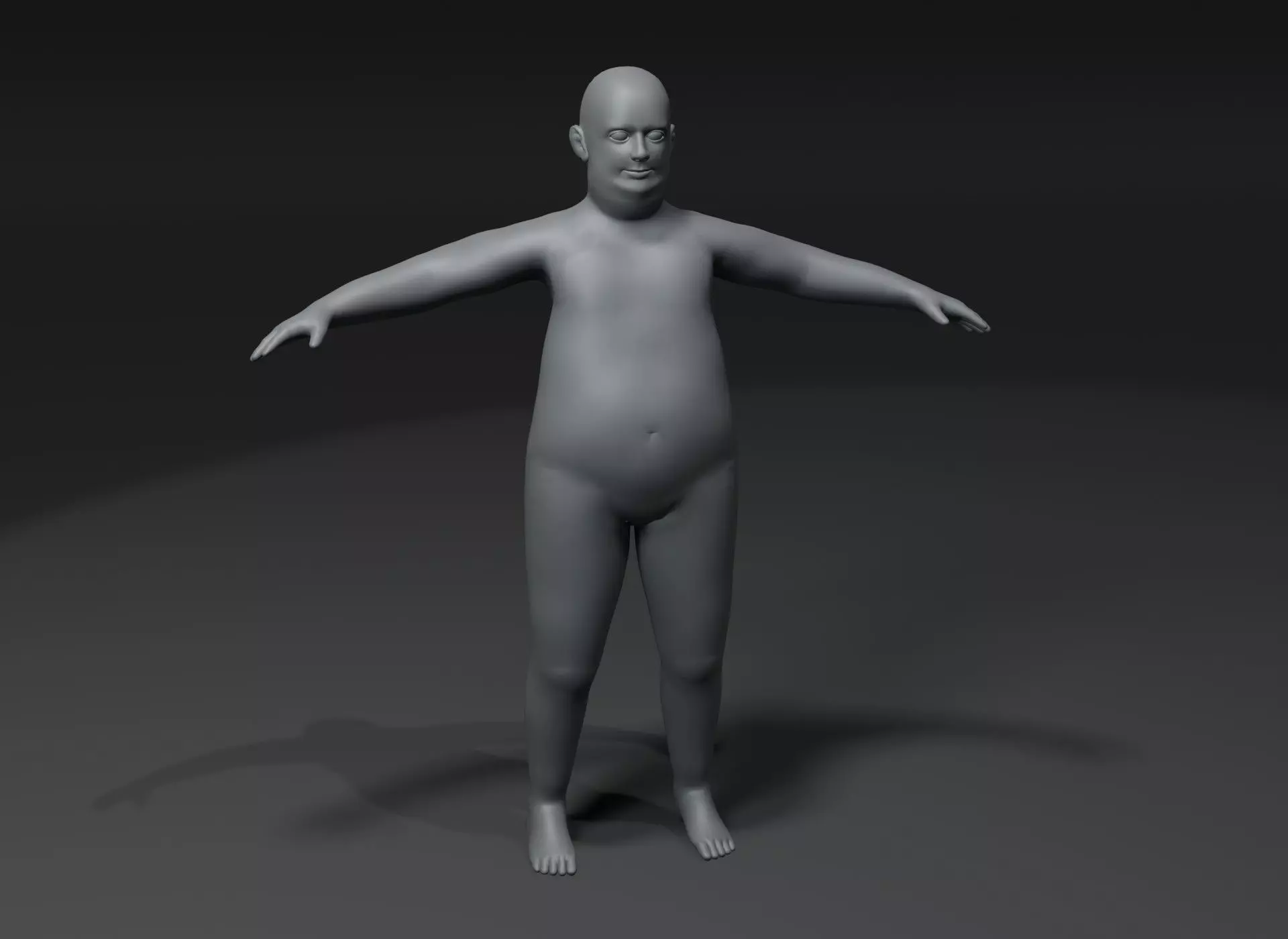 Fat Boy Kid Body Base Mesh 3D Model 20k Polygons Low-poly 3D model_0