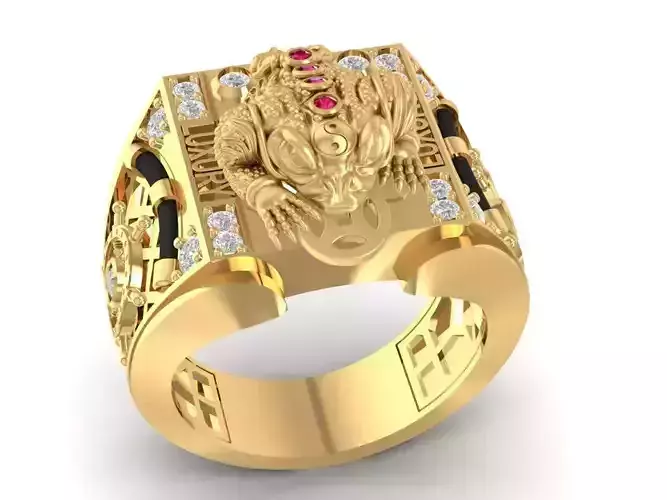 Fengshui Spirit of toad three legs  Gold ring 3068