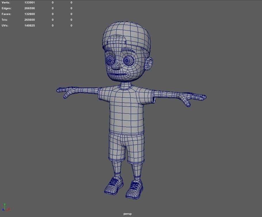 Kid Cartoon Rigged Low-poly 3D model_18