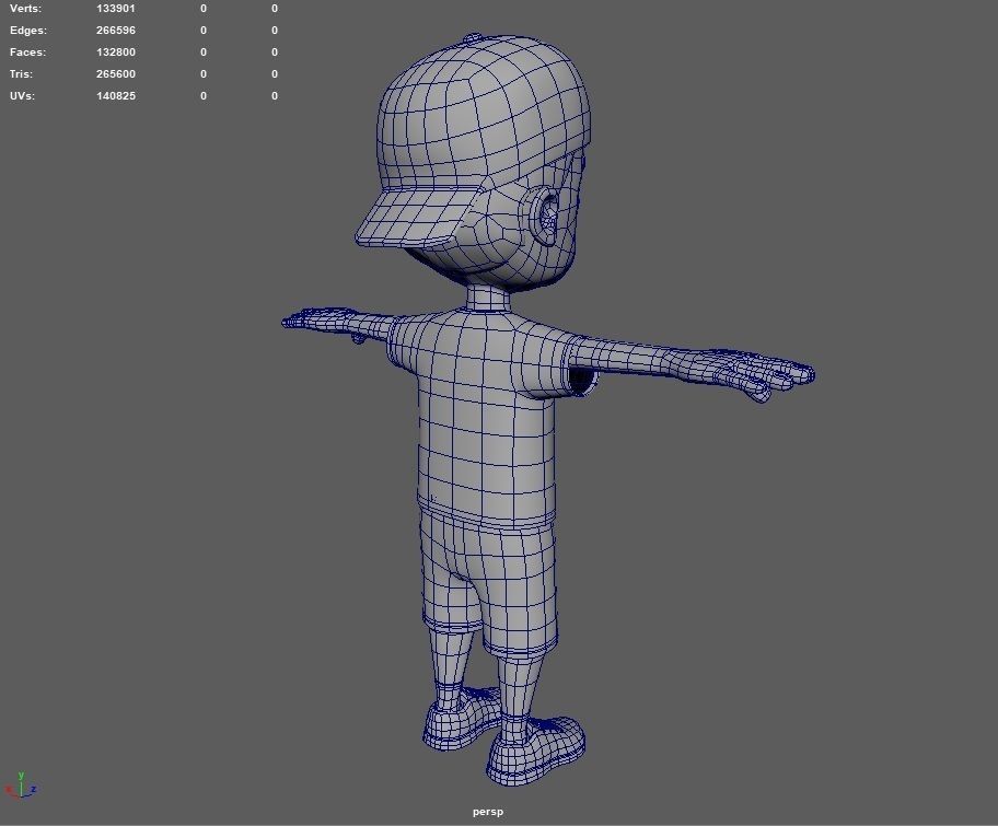 Kid Cartoon Rigged Low-poly 3D model_21