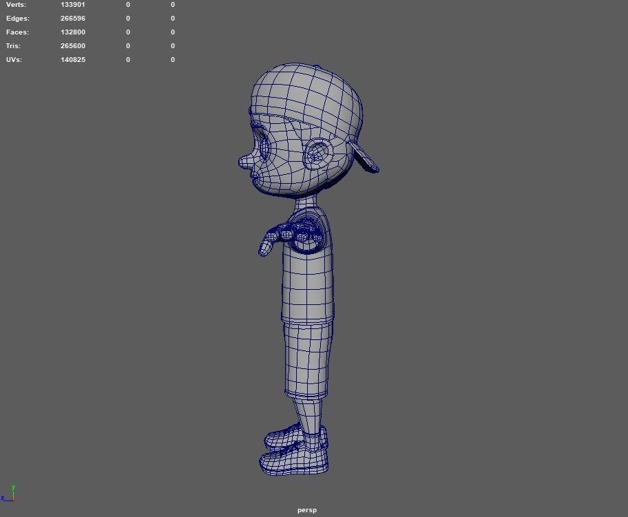 Kid Cartoon Rigged Low-poly 3D model_19