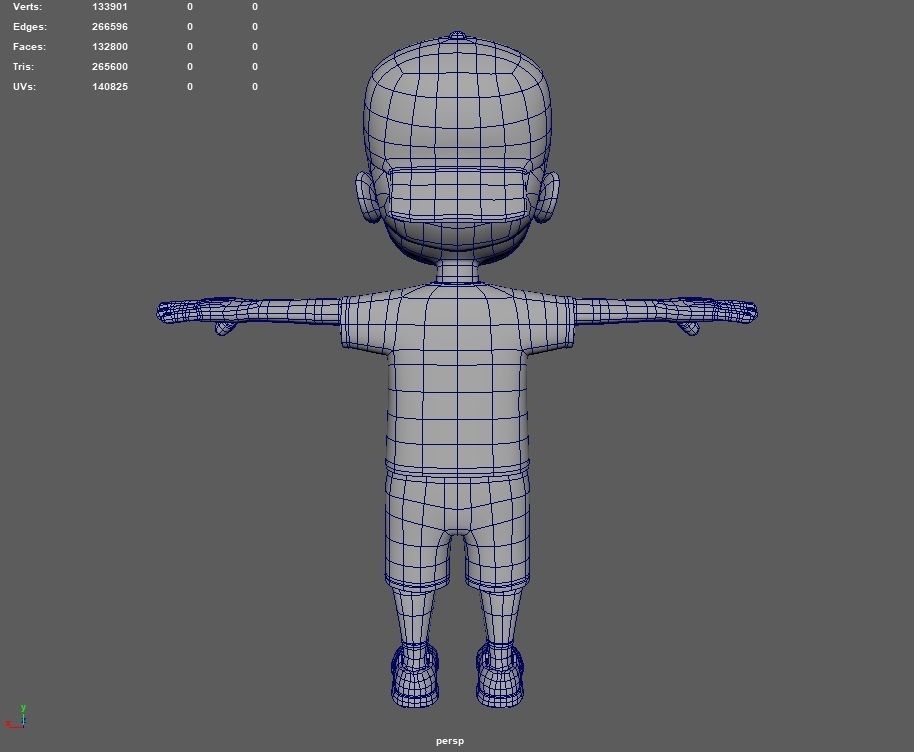 Kid Cartoon Rigged Low-poly 3D model_20