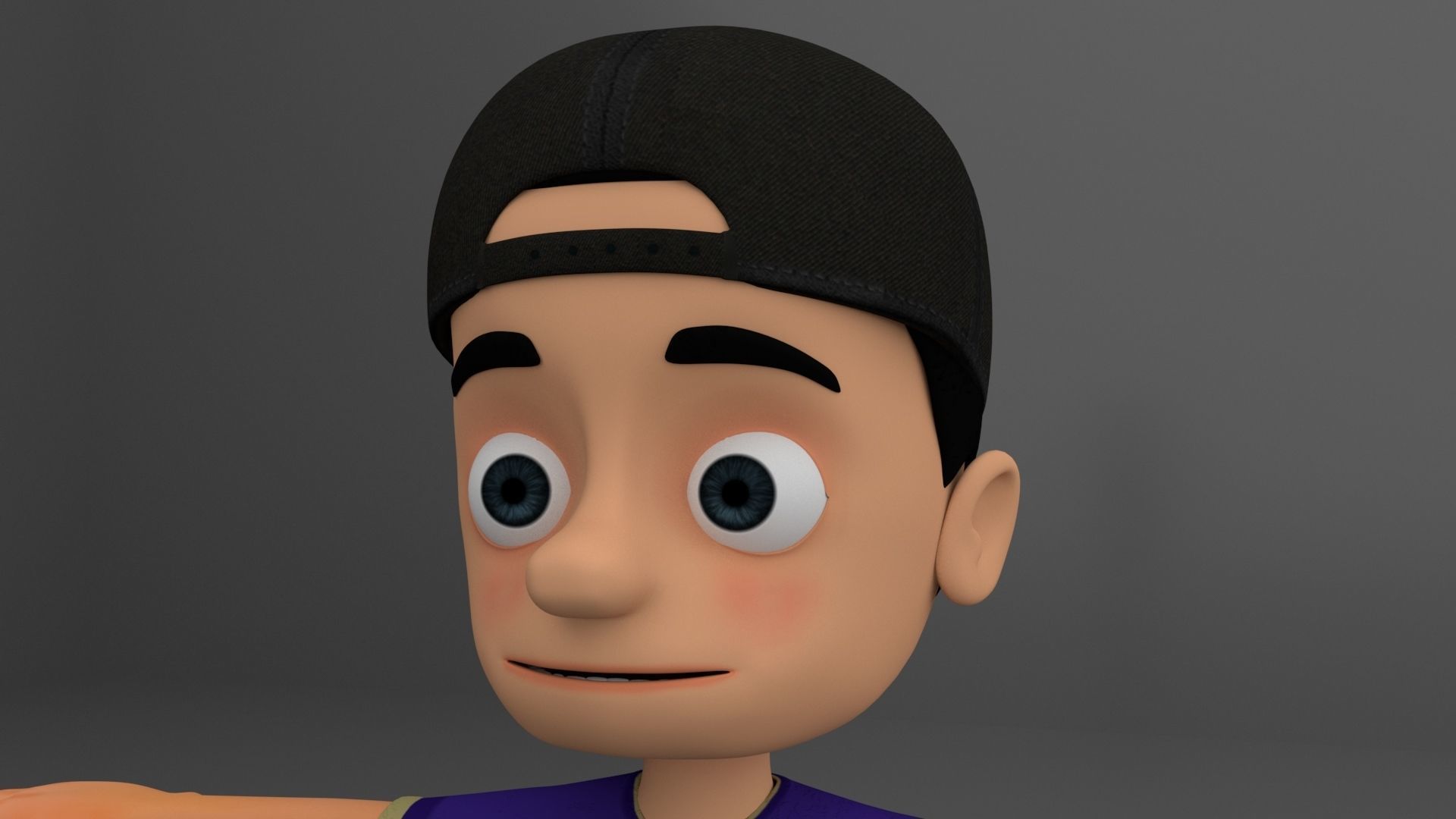Kid Cartoon Rigged Low-poly 3D model_8