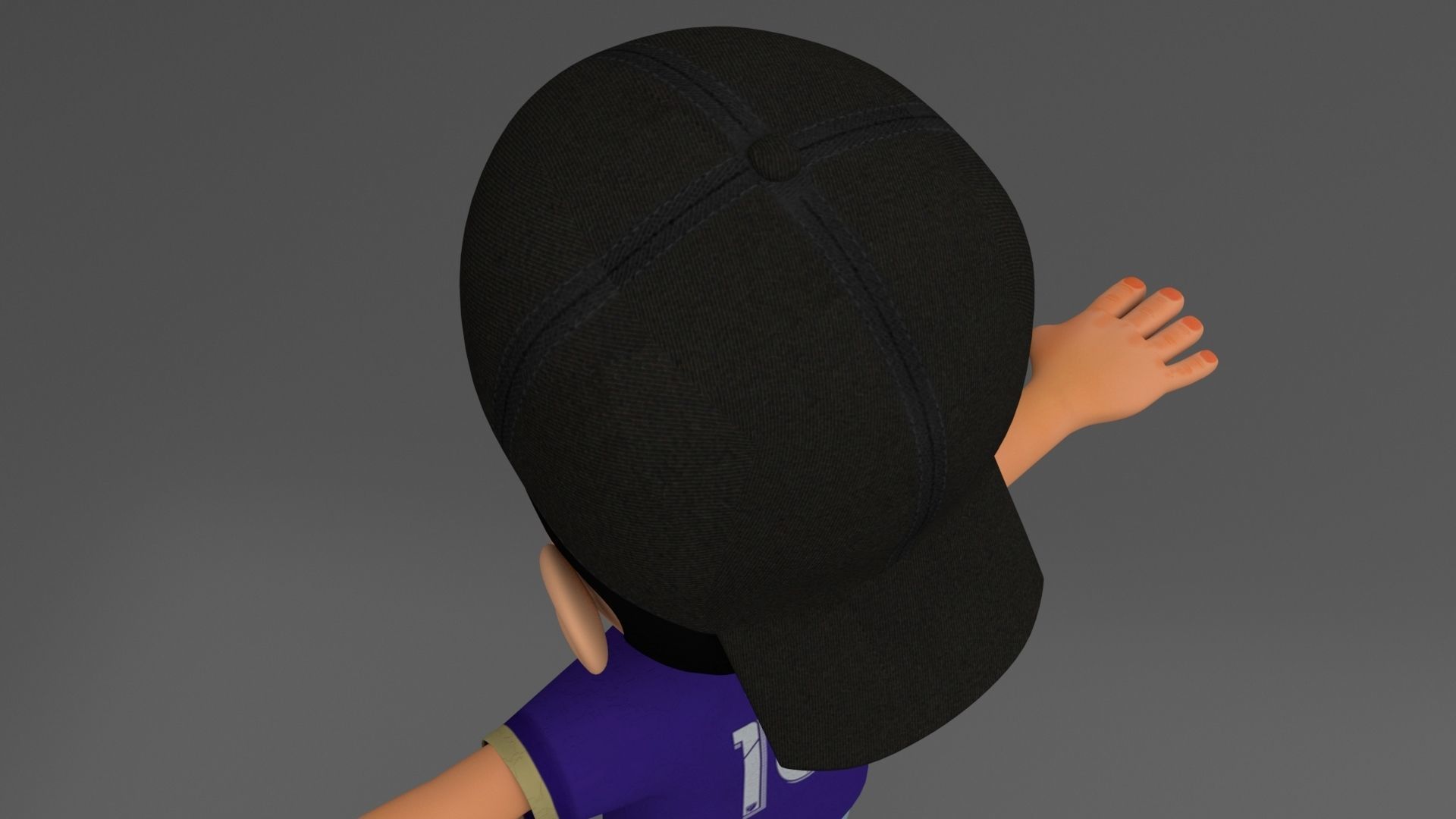 Kid Cartoon Rigged Low-poly 3D model_14