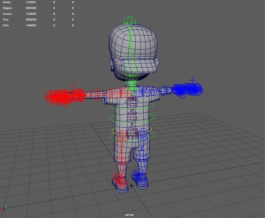 Kid Cartoon Rigged Low-poly 3D model_16