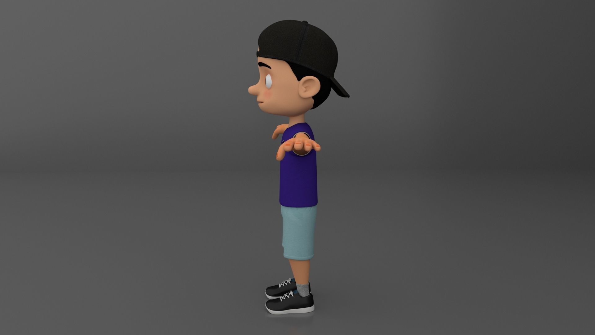 Kid Cartoon Rigged Low-poly 3D model_2