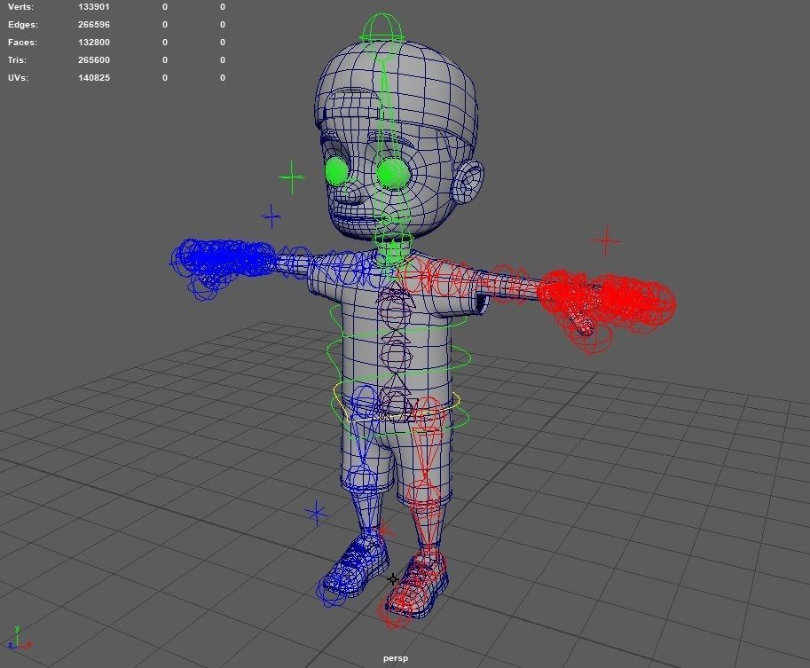 Kid Cartoon Rigged Low-poly 3D model_15