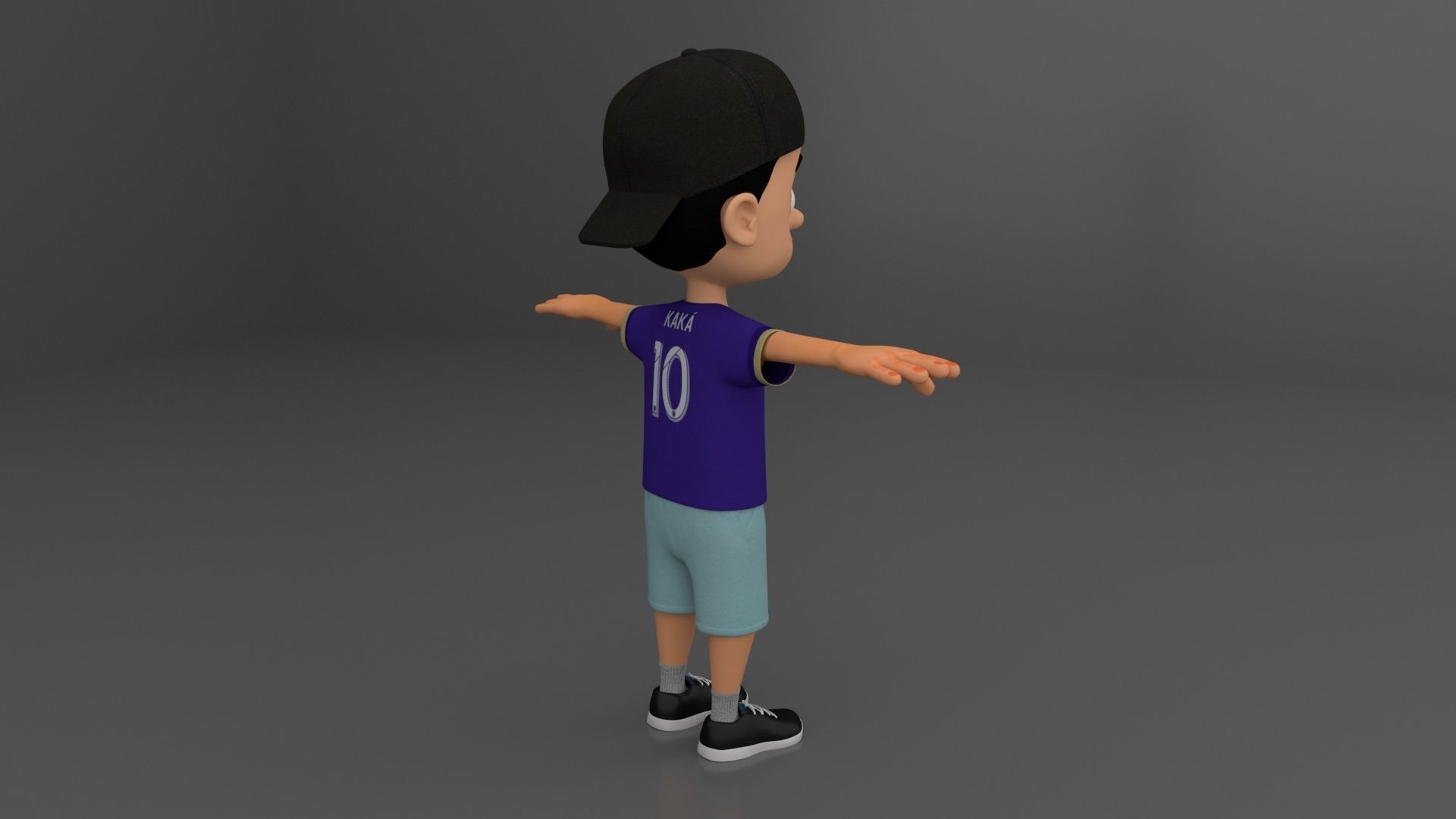 Kid Cartoon Rigged Low-poly 3D model_5