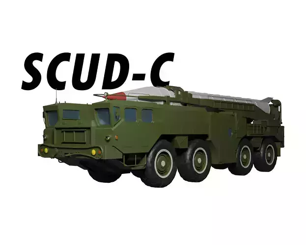 Low poly Hwasong-6 SCUD-C missile launcher 3D model