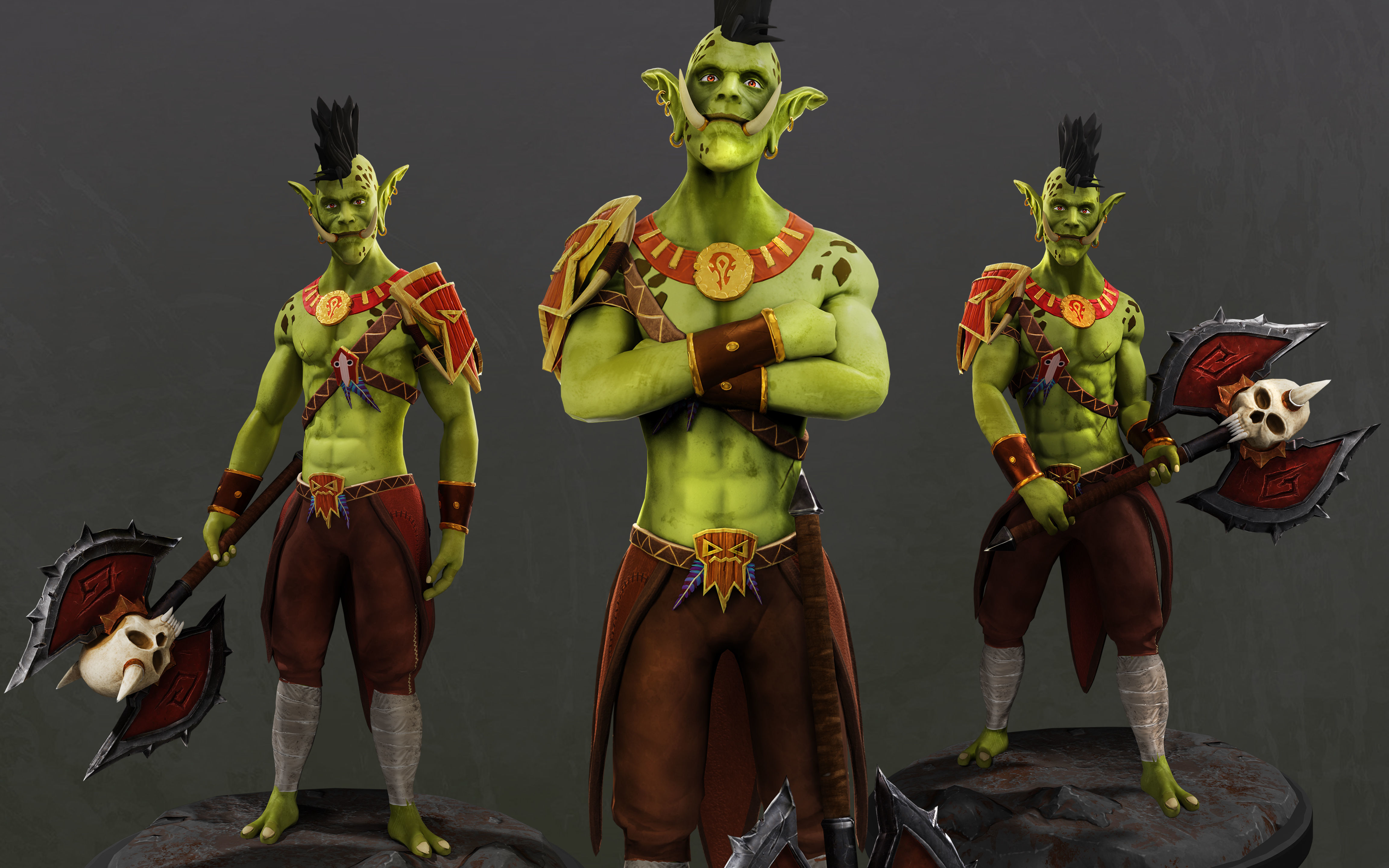 Troll - Stylized - Gameready - Rigged - Skinned Low-poly 3D model_0