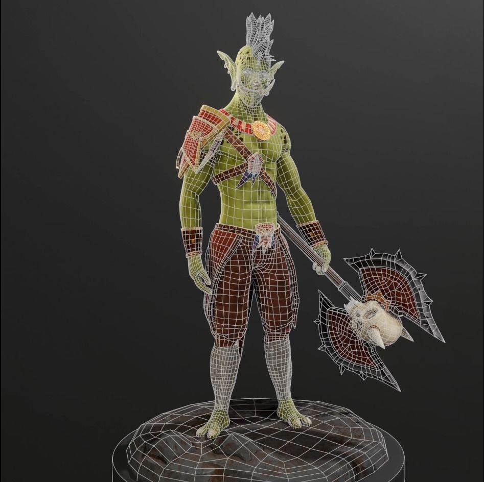 Troll - Stylized - Gameready - Rigged - Skinned Low-poly 3D model_7