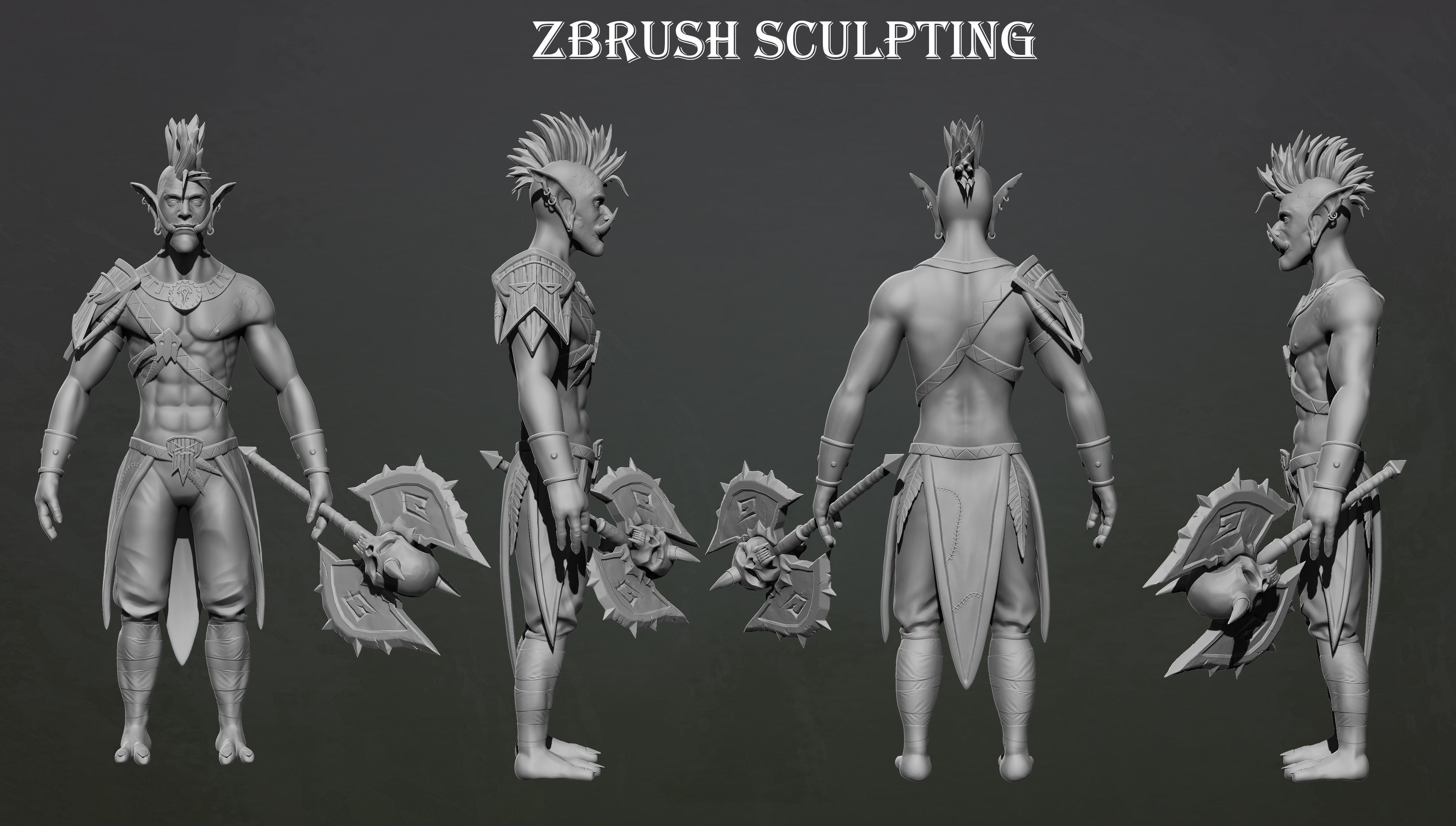 Troll - Stylized - Gameready - Rigged - Skinned Low-poly 3D model_5