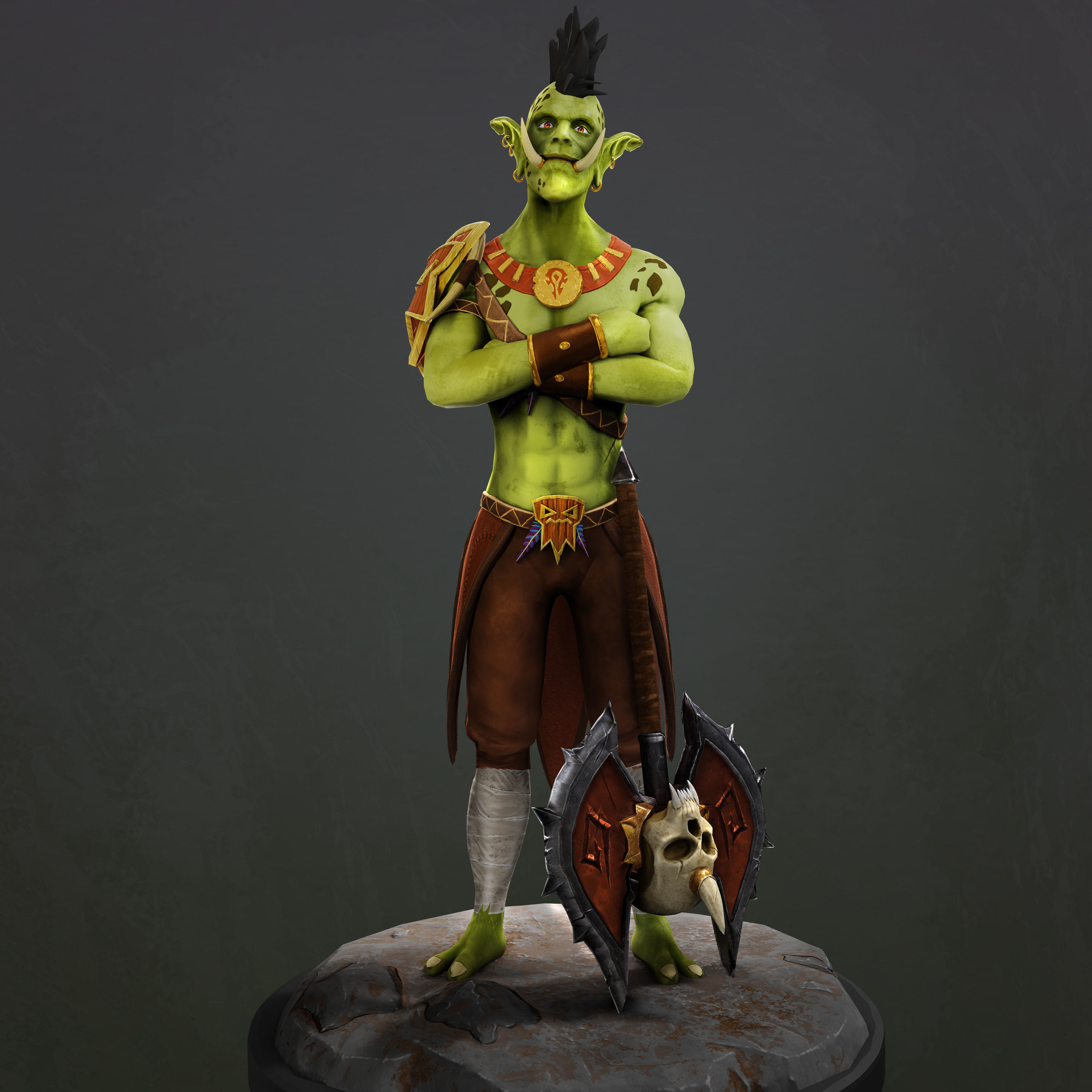 Troll - Stylized - Gameready - Rigged - Skinned Low-poly 3D model_4