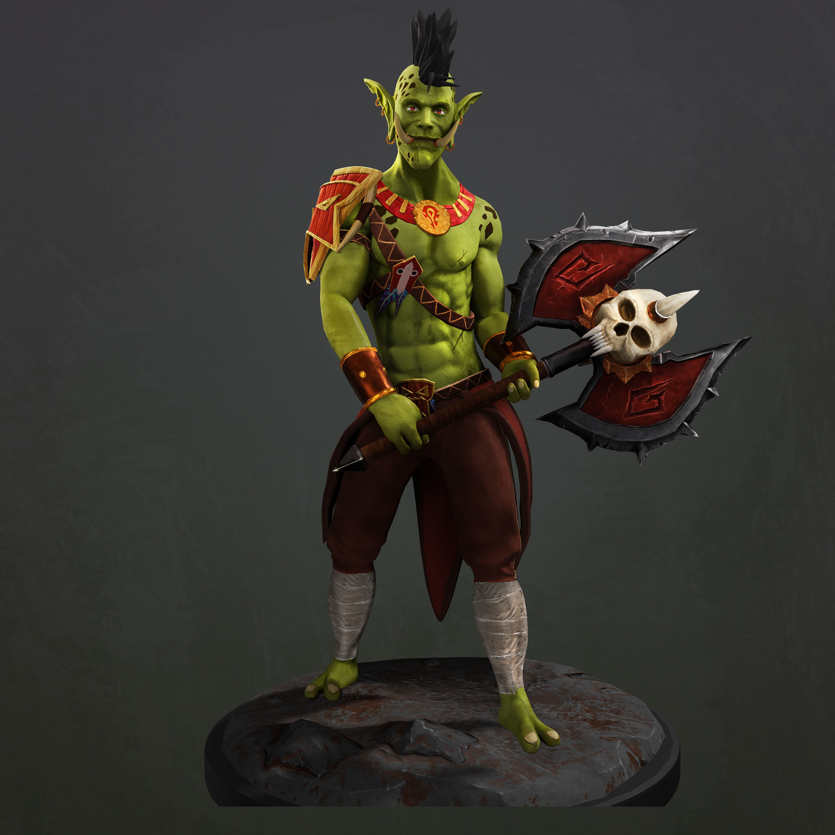 Troll - Stylized - Gameready - Rigged - Skinned Low-poly 3D model_3