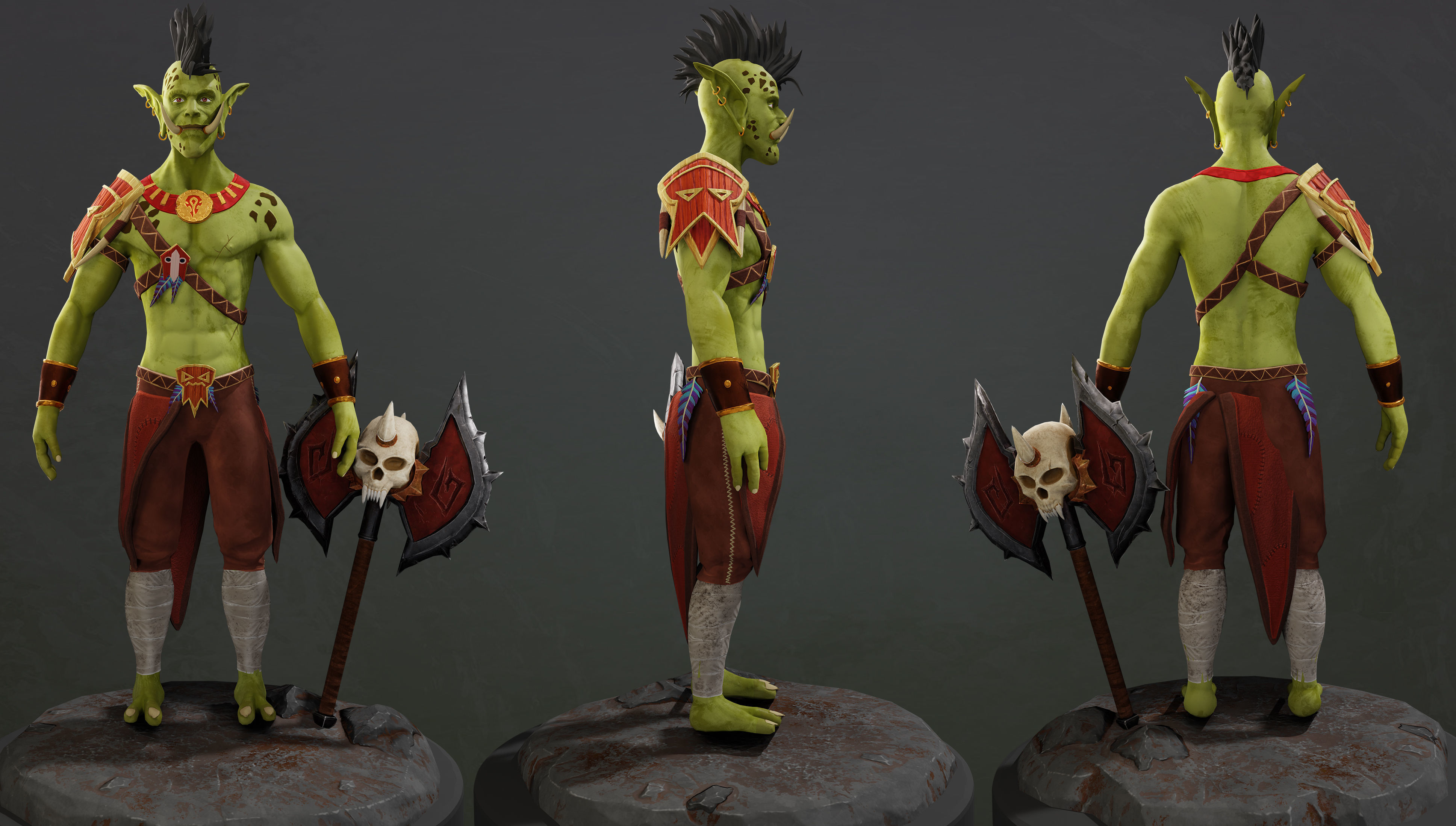 Troll - Stylized - Gameready - Rigged - Skinned Low-poly 3D model_6