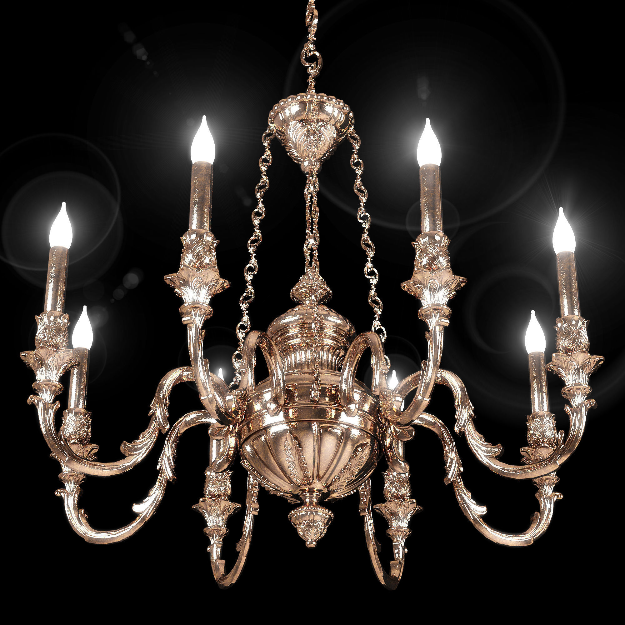 classical brass chandelier 3D model_8