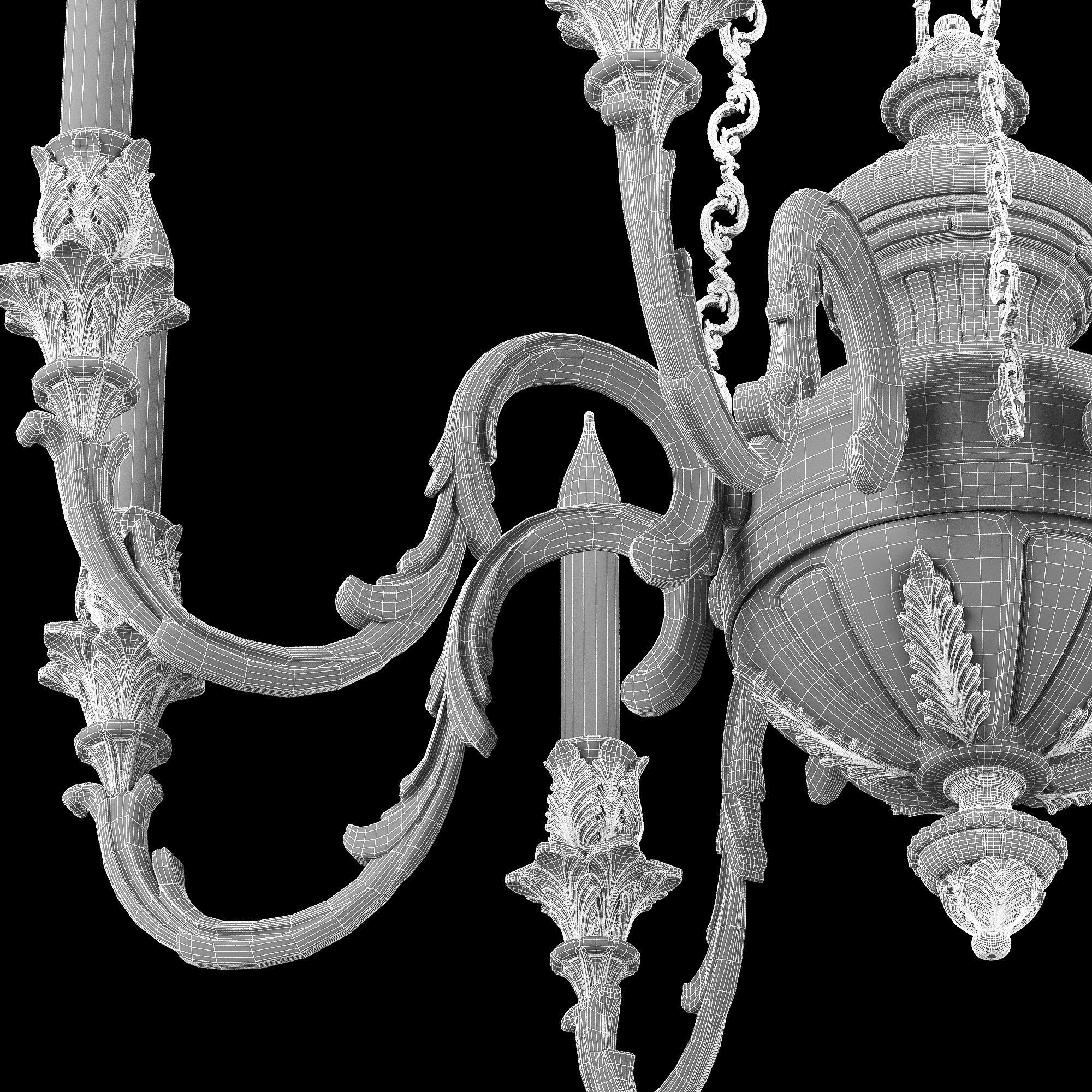classical brass chandelier 3D model_7