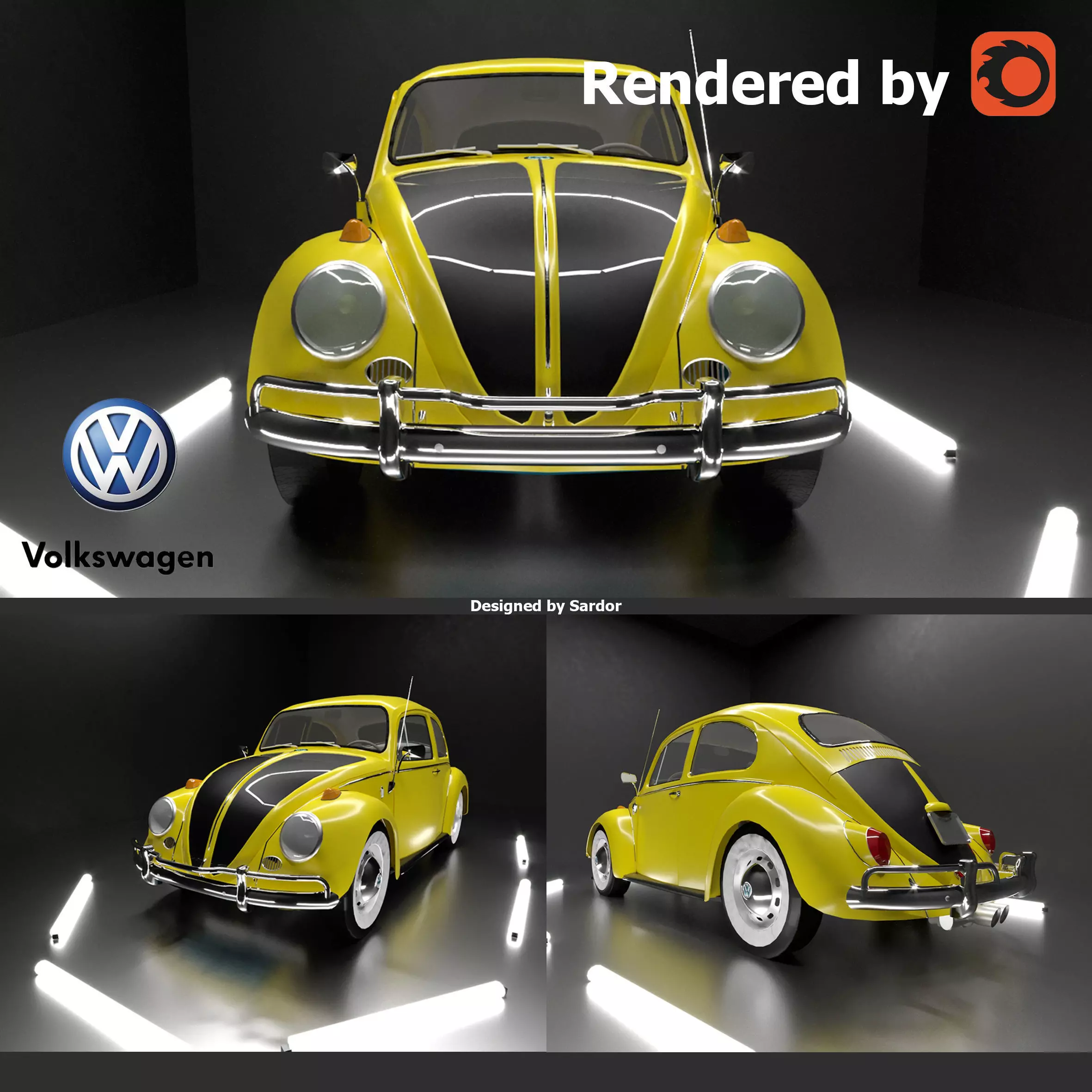 volkswagen beetle 1960 3D model