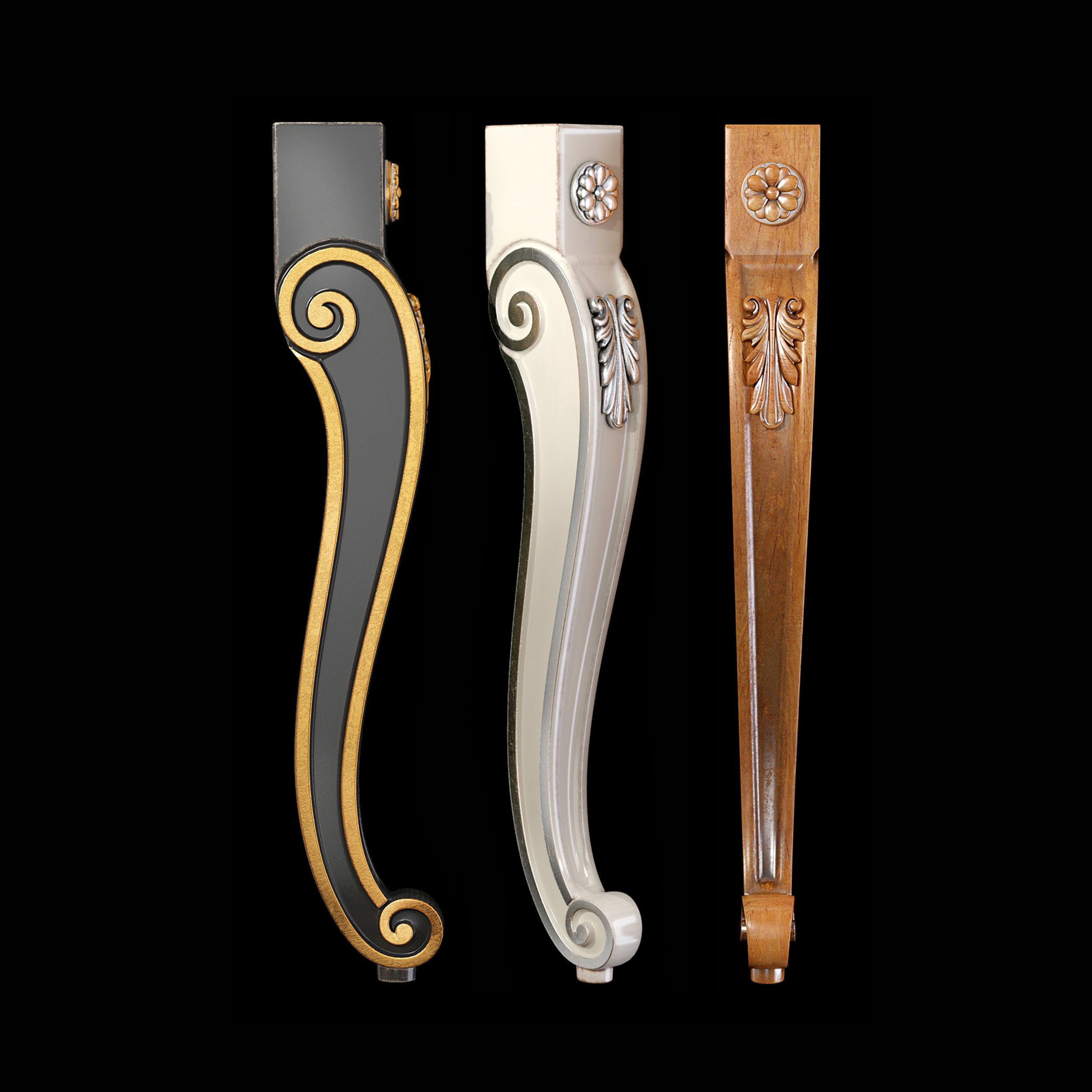Collection of 30 classic furniture legs Part 1 3D model_19