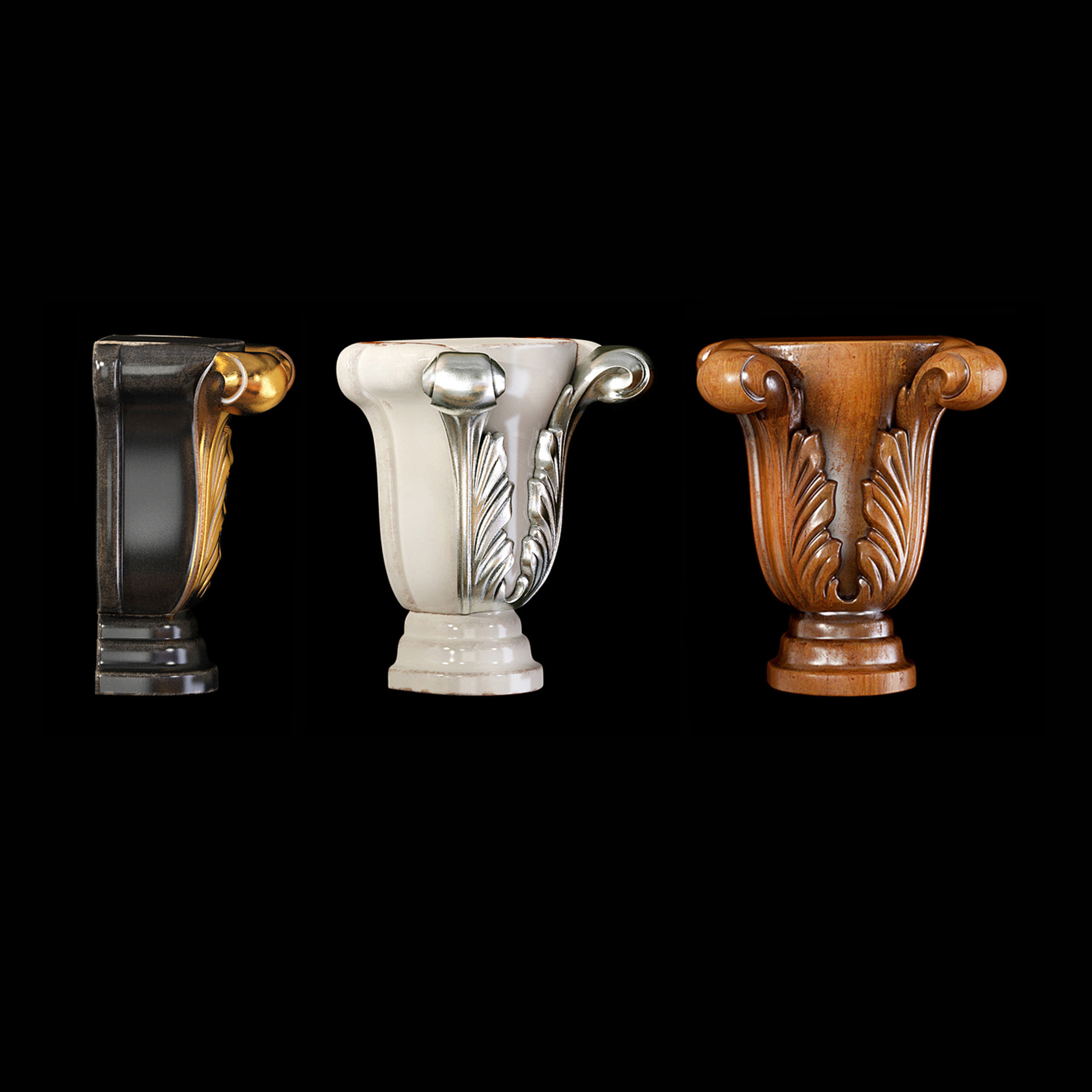 Collection of 30 classic furniture legs Part 1 3D model_25