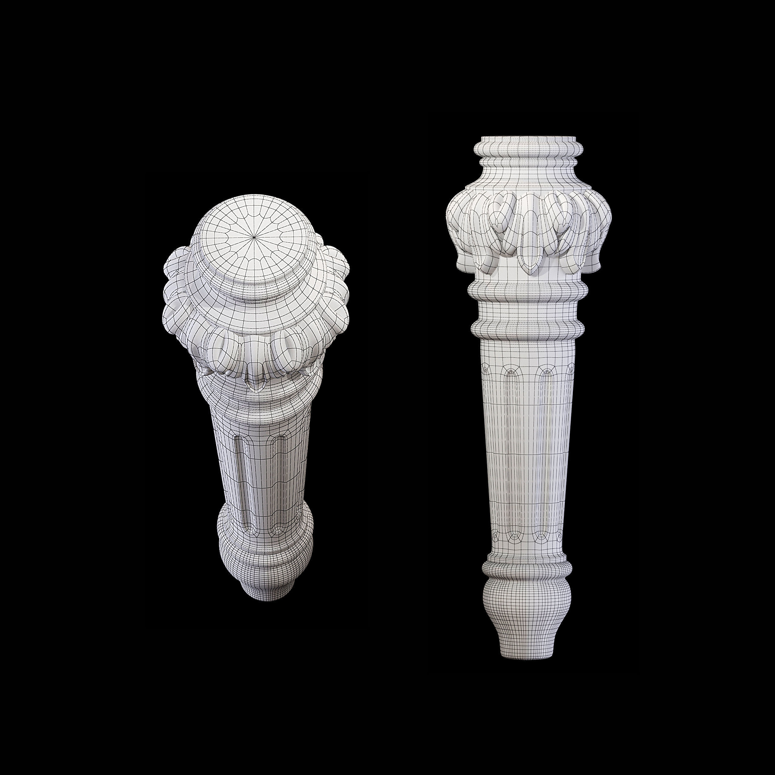 Collection of 30 classic furniture legs Part 1 3D model_37