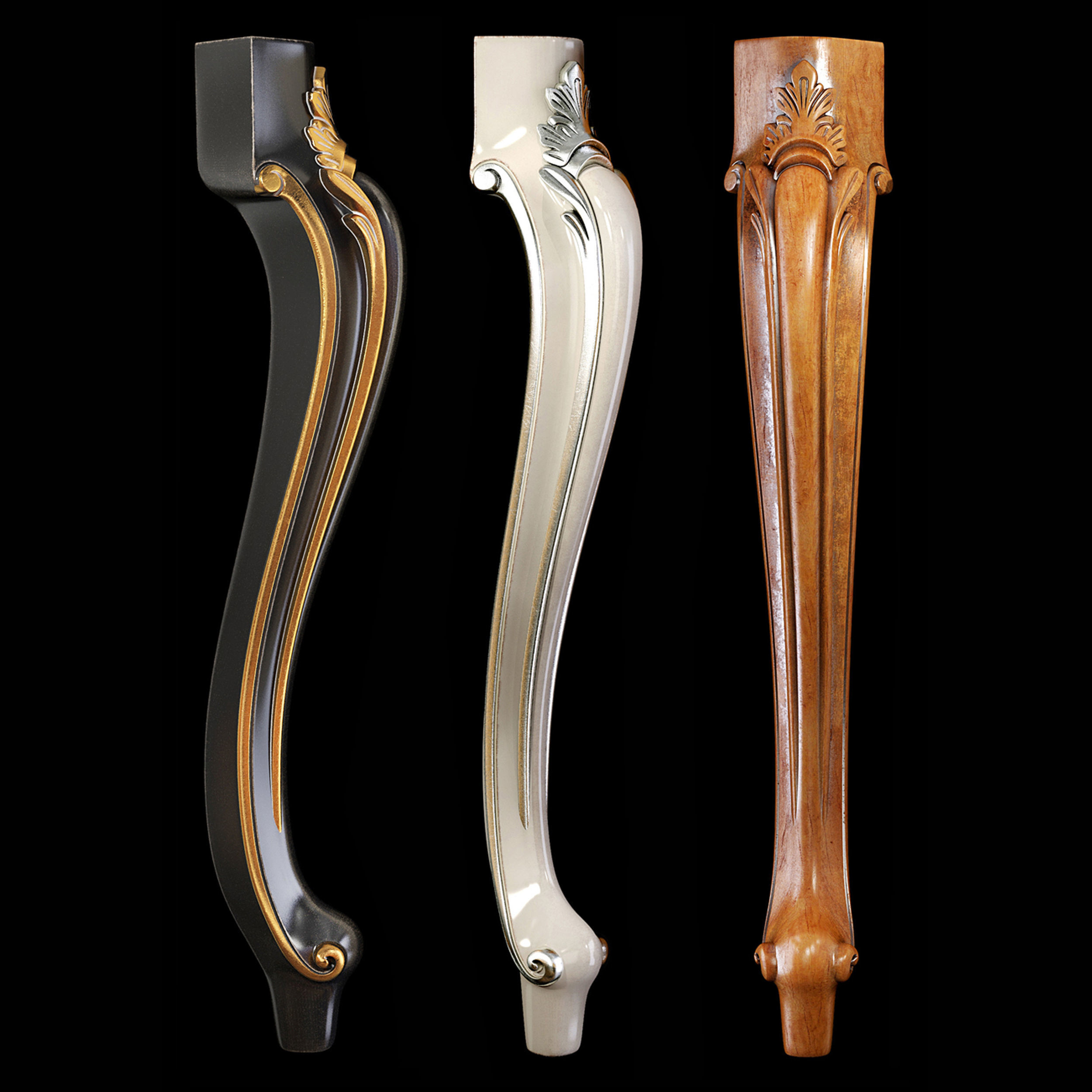 Collection of 30 classic furniture legs Part 1 3D model_18