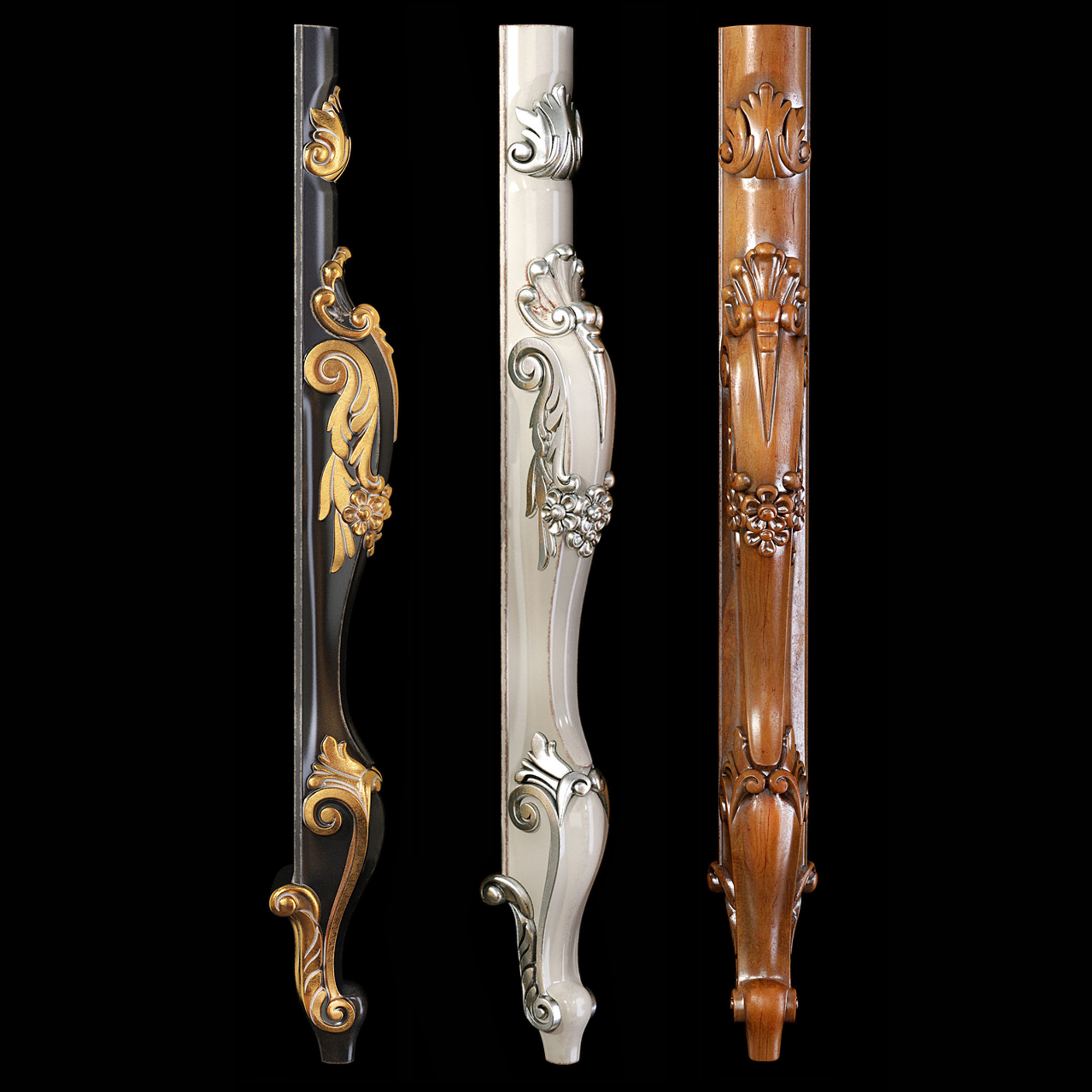 Collection of 30 classic furniture legs Part 1 3D model_22