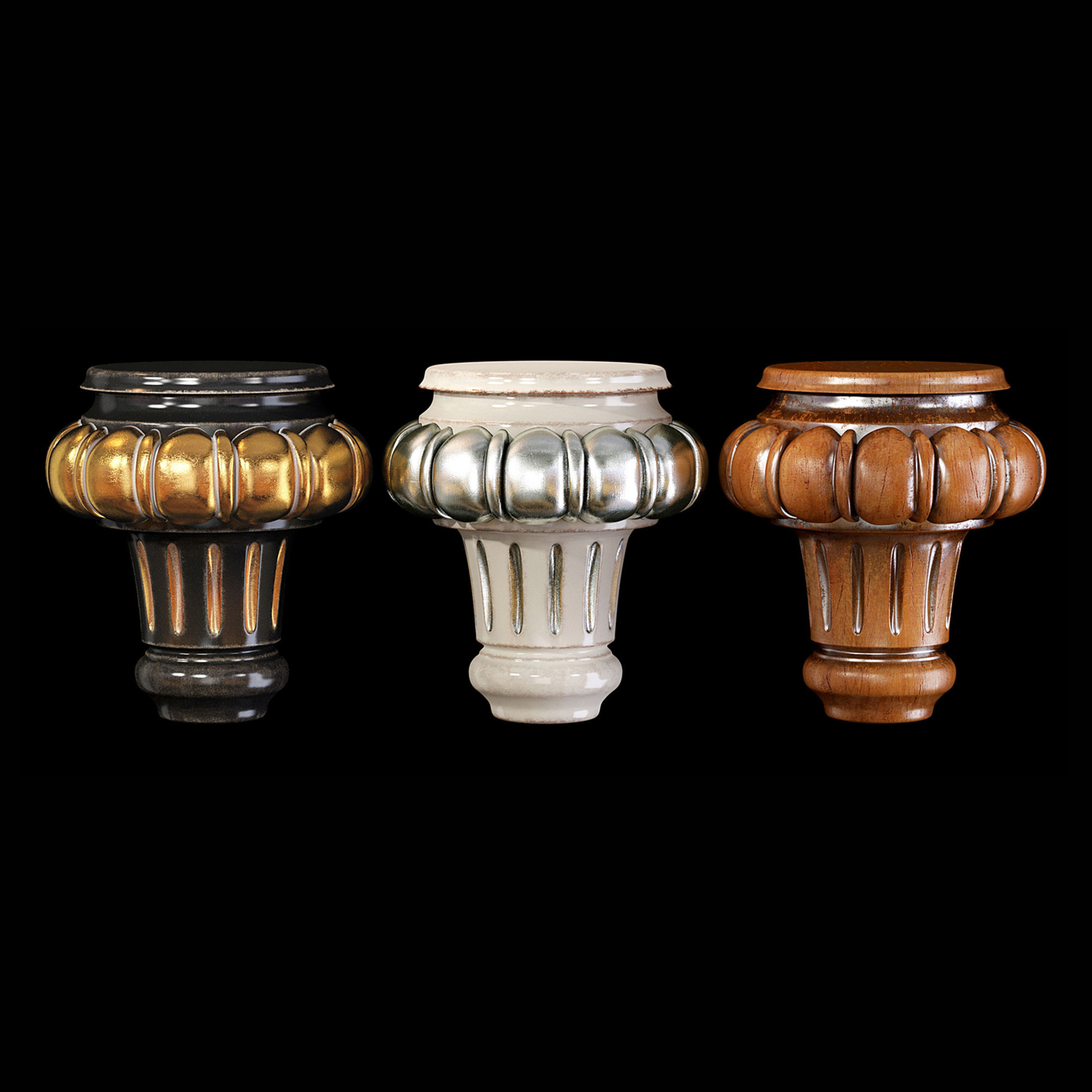 Collection of 30 classic furniture legs Part 1 3D model_11