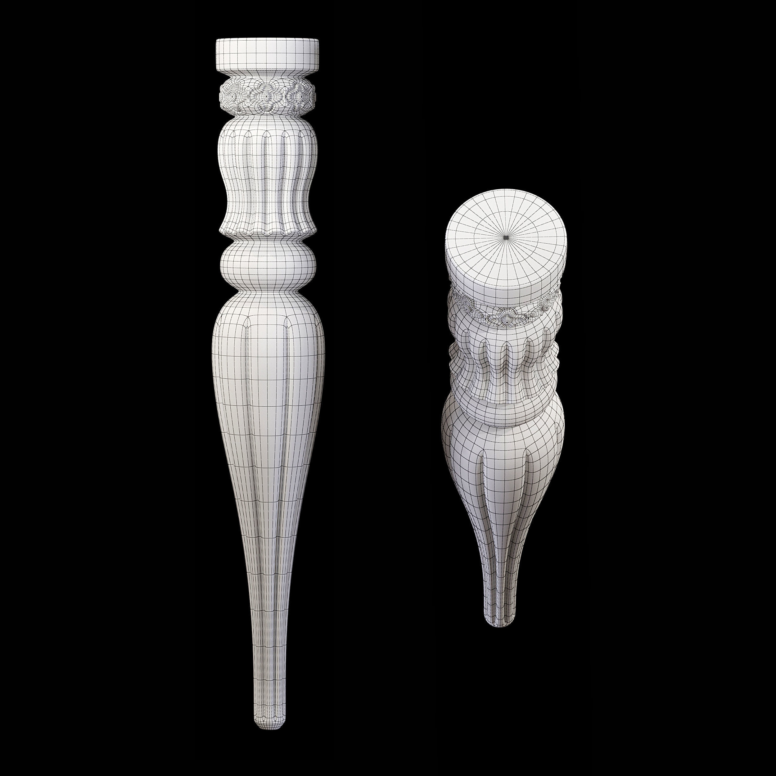 Collection of 30 classic furniture legs Part 1 3D model_47