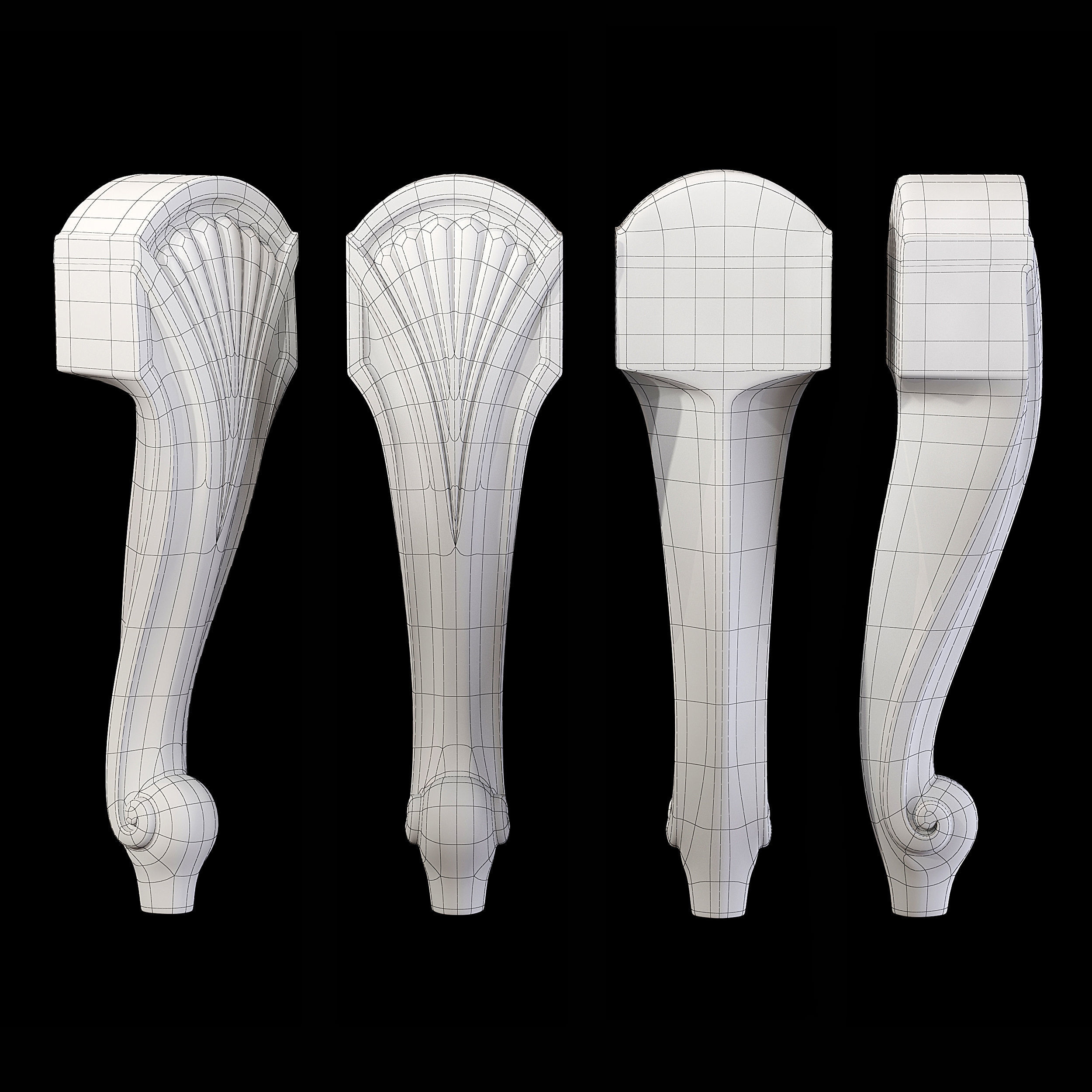 Collection of 30 classic furniture legs Part 1 3D model_52
