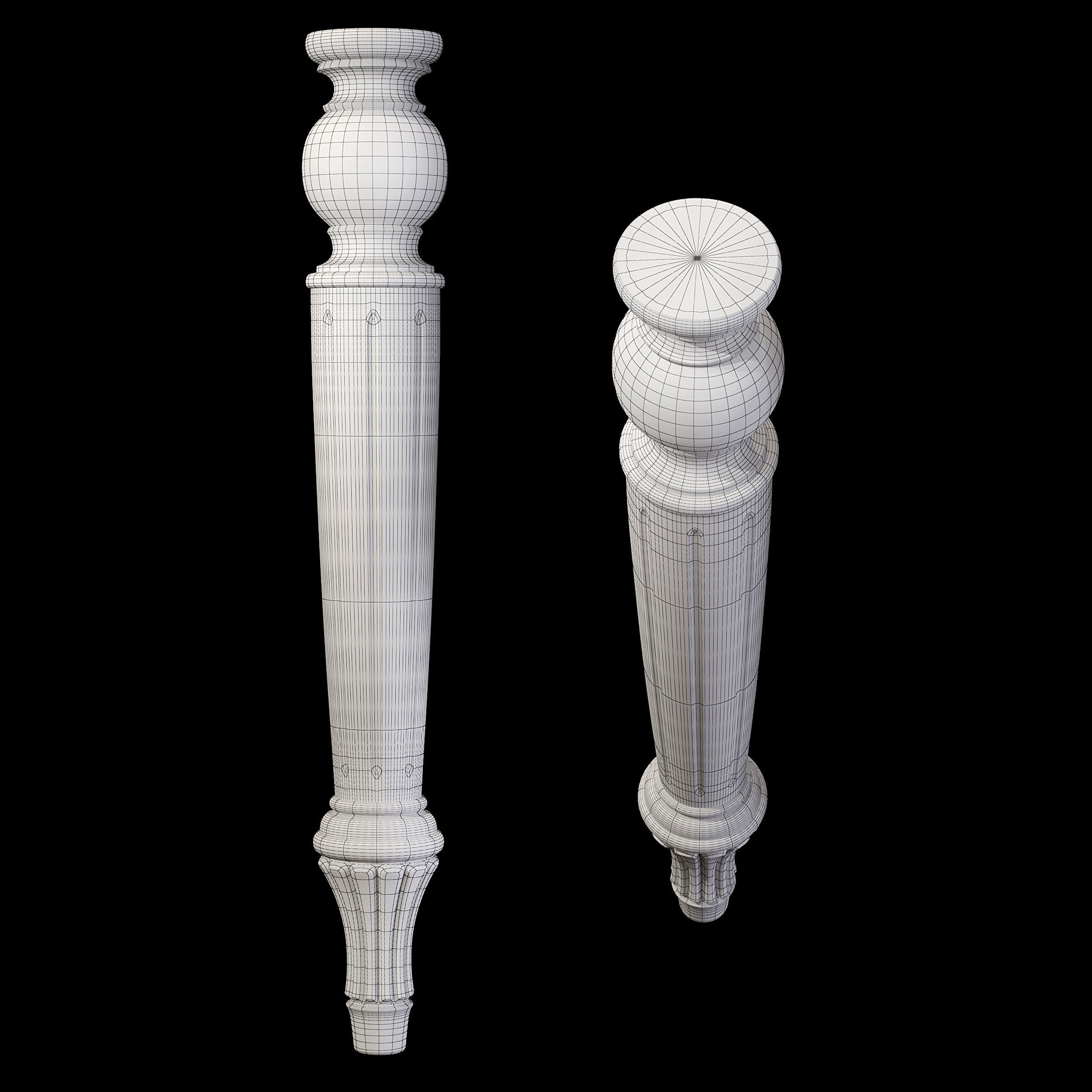 Collection of 30 classic furniture legs Part 1 3D model_46