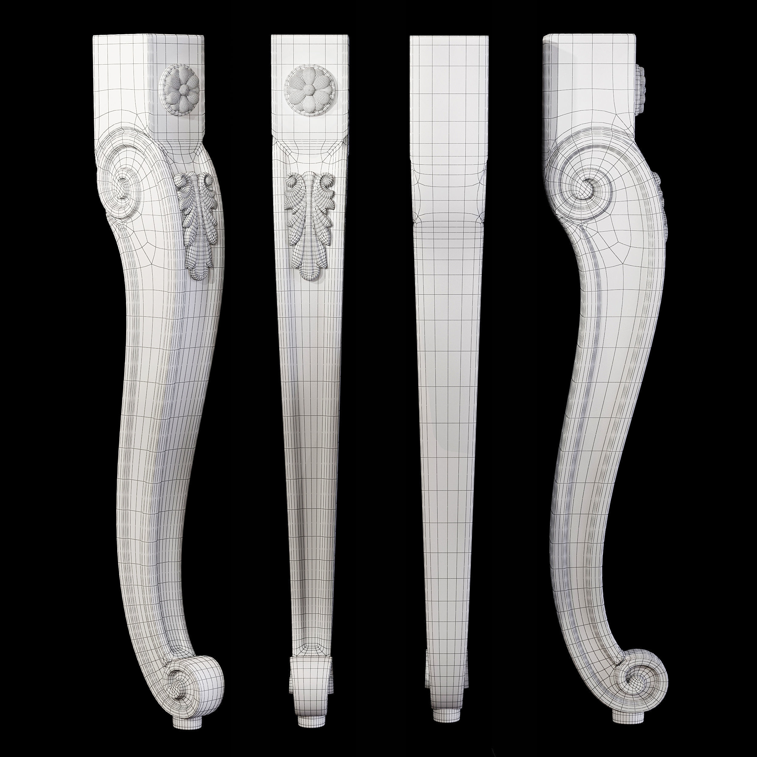 Collection of 30 classic furniture legs Part 1 3D model_50