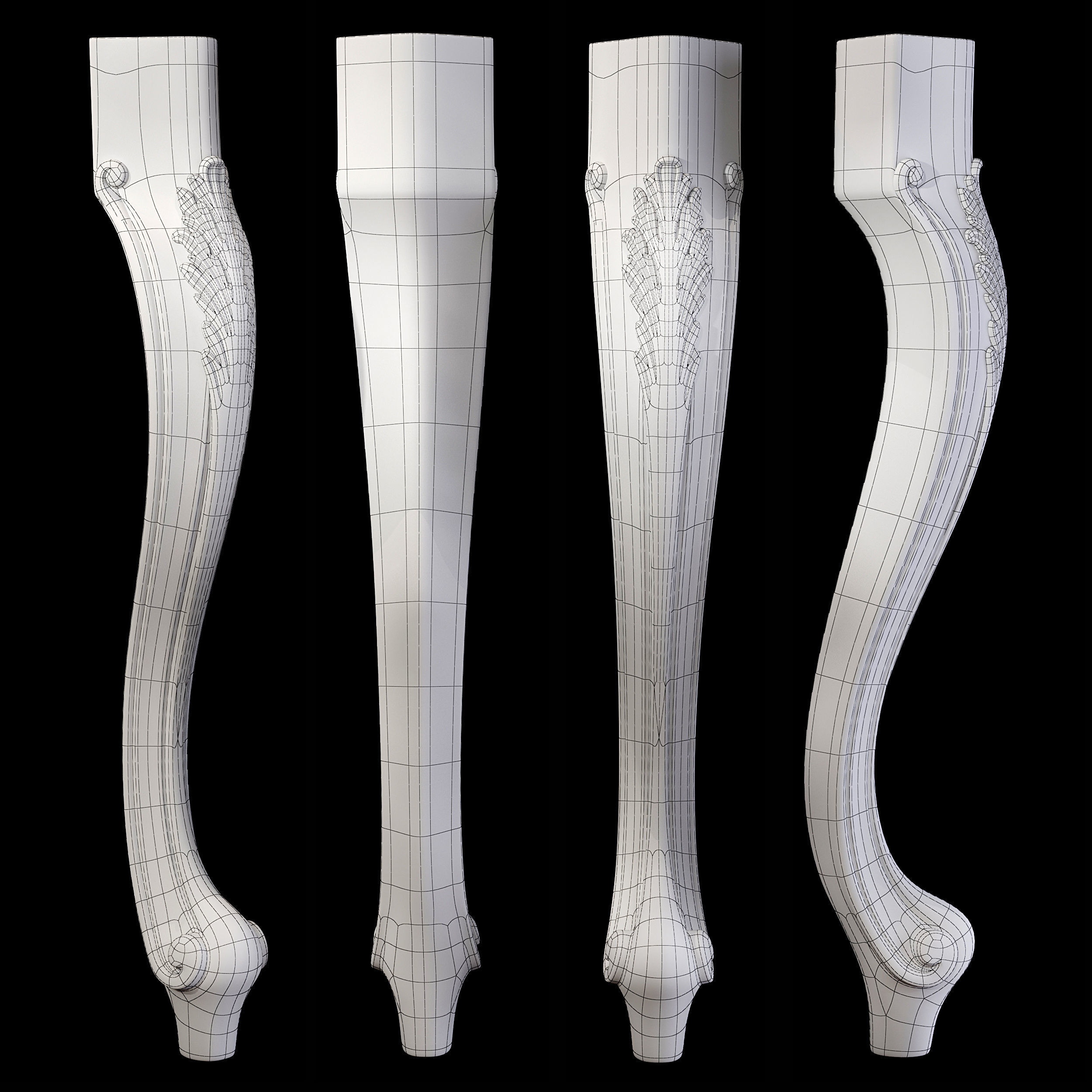 Collection of 30 classic furniture legs Part 1 3D model_51