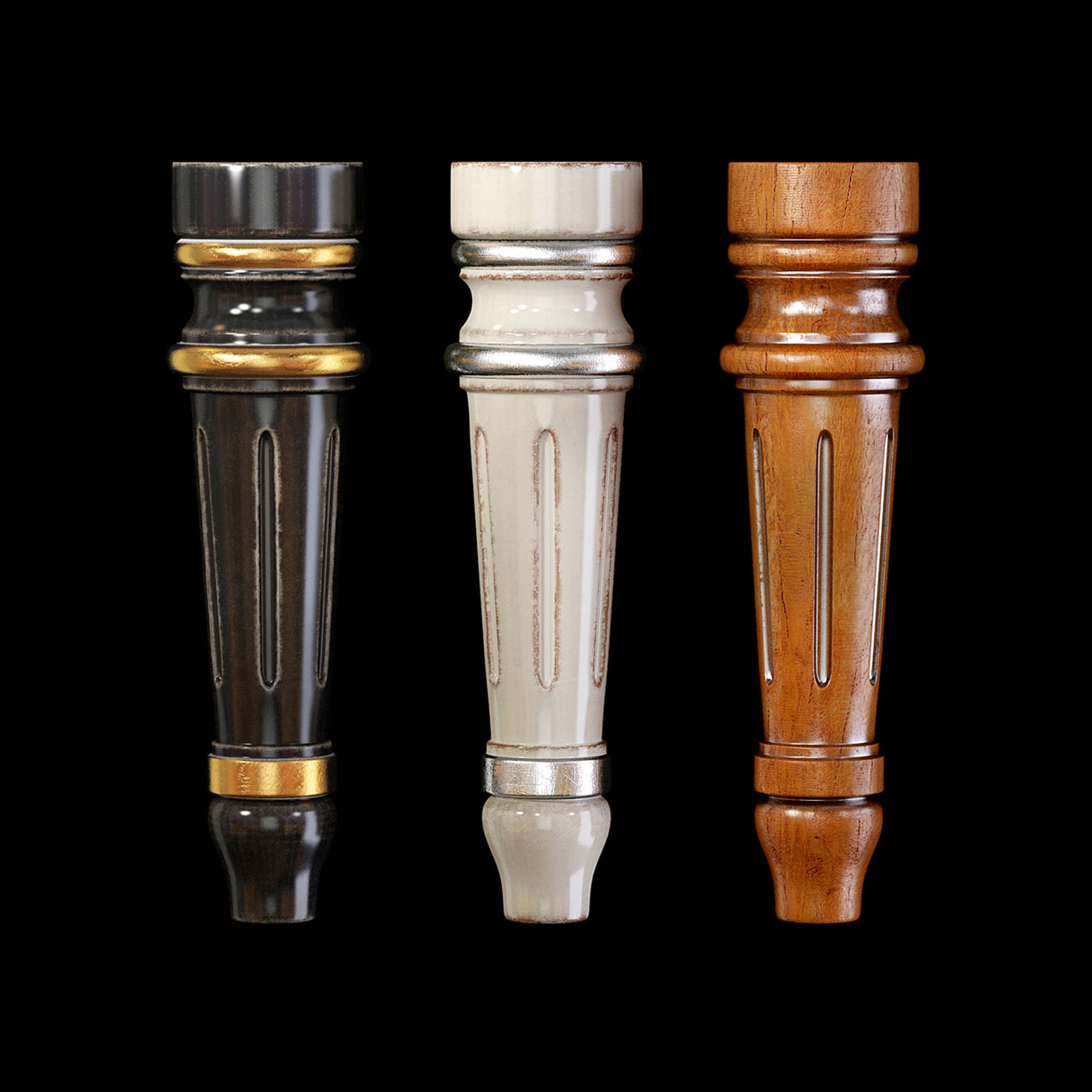 Collection of 30 classic furniture legs Part 1 3D model_4