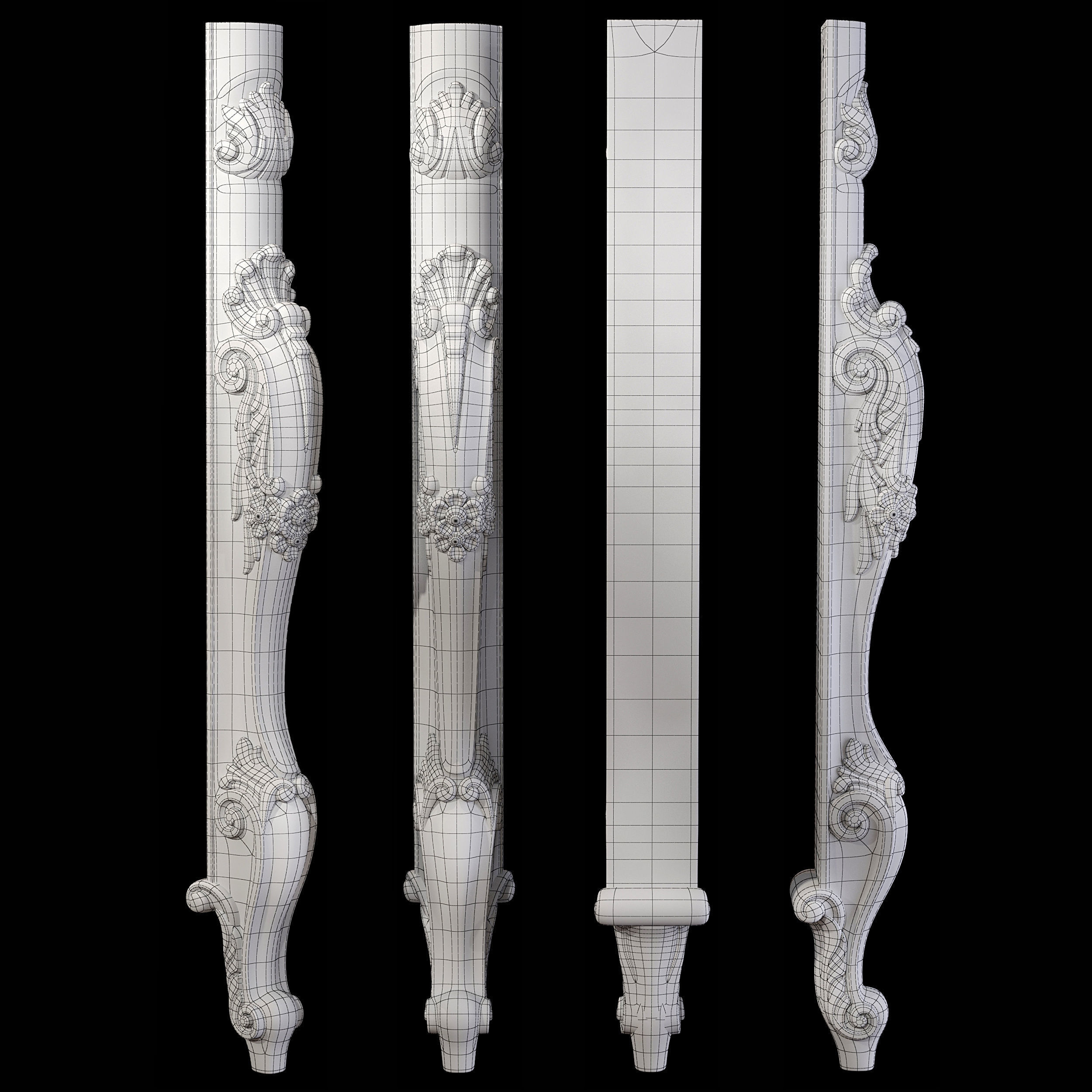 Collection of 30 classic furniture legs Part 1 3D model_57