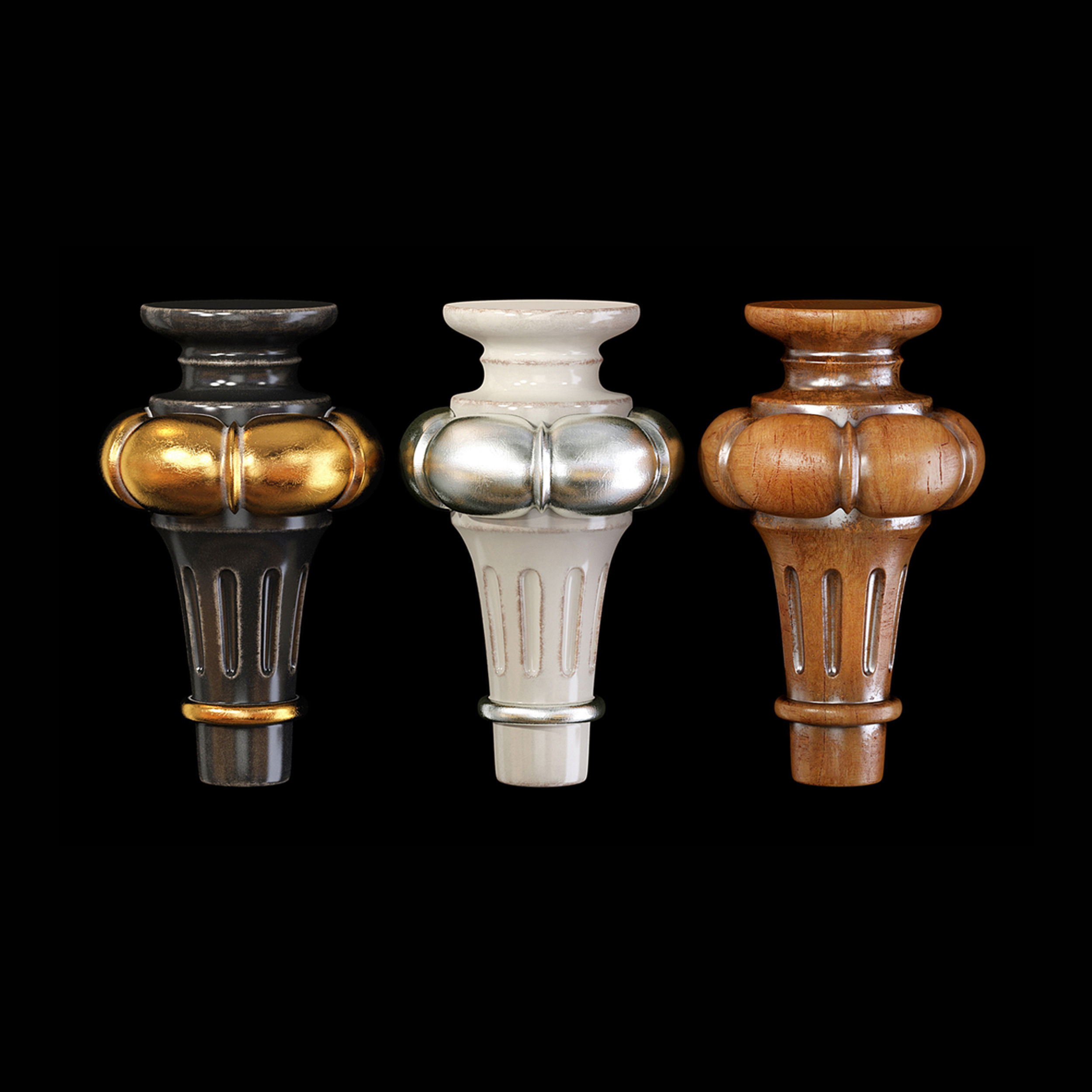 Collection of 30 classic furniture legs Part 1 3D model_21