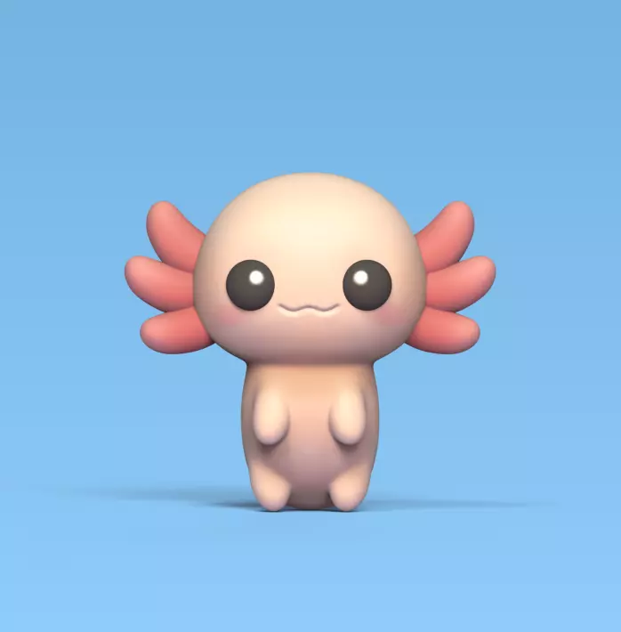 Cute Axolote 3D print model_0