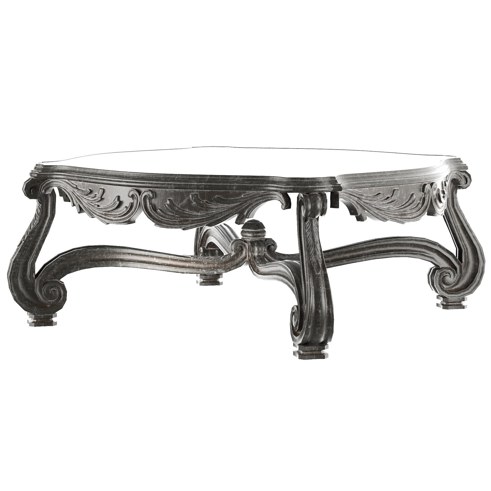 rococo middle coffee table 3D model_9