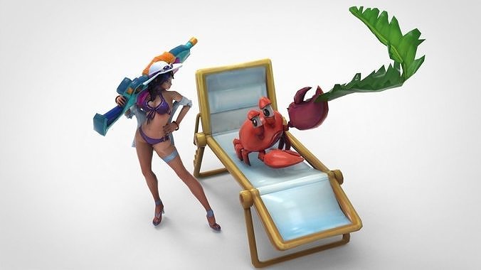 Pool Party Caitlyn - League of Legends  3D print model