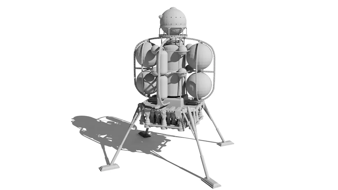 Lander 1950 Moonlander for 3D Print 3D print model