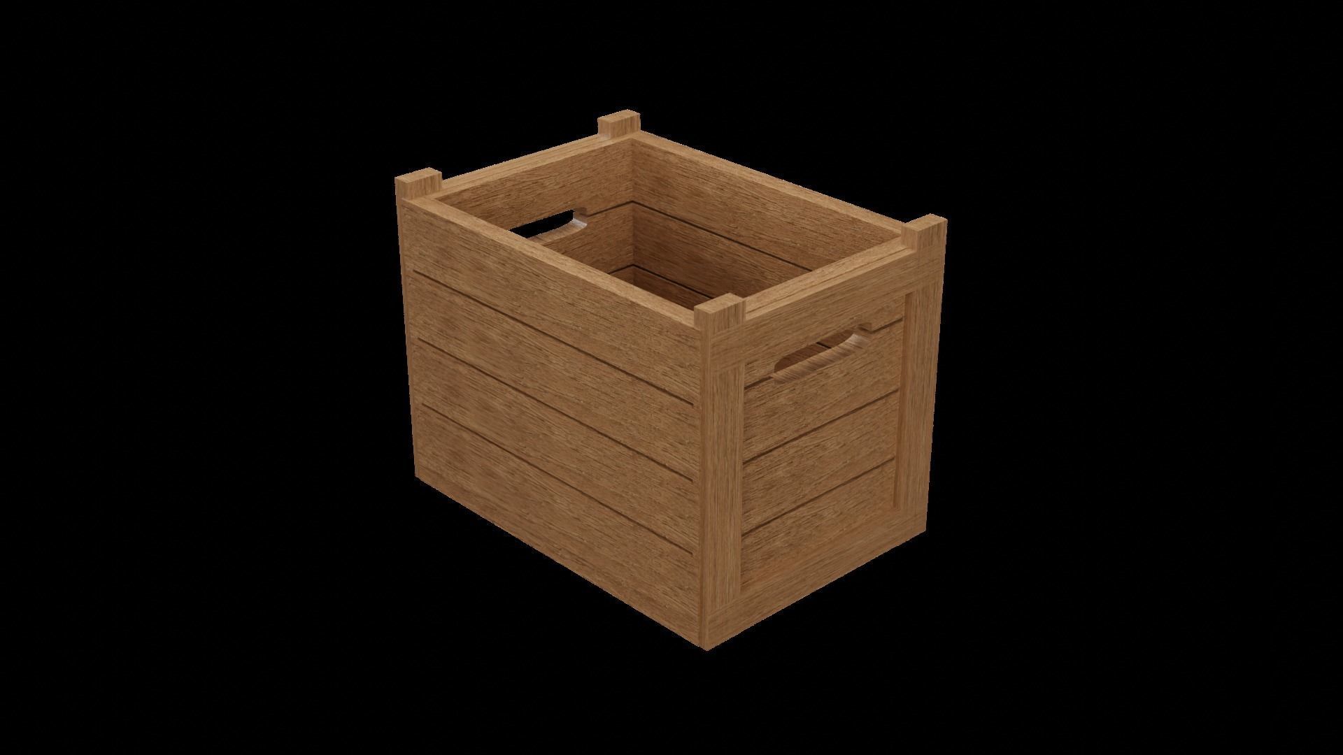 Wooden-Crate wooden box Free low-poly 3D model_6