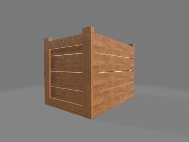 Wooden-Crate wooden box Free low-poly 3D model_1